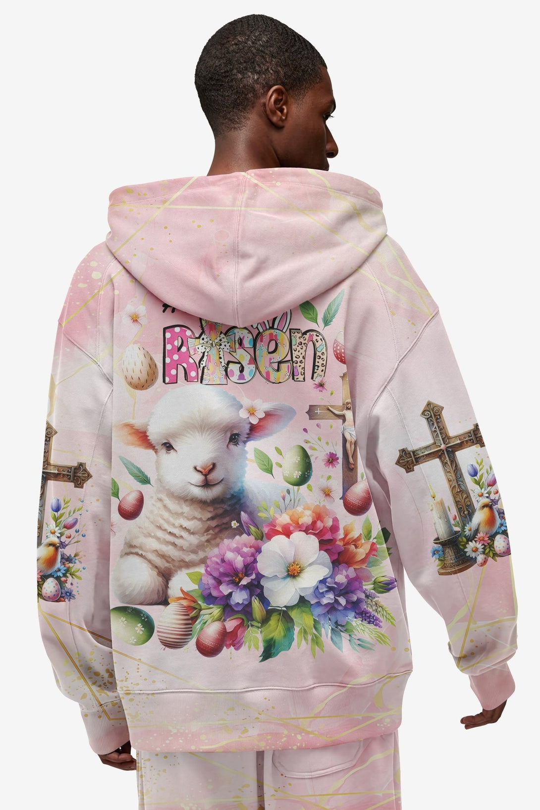 He Is Risen All Over Print Zip Hoodie - Christ Color