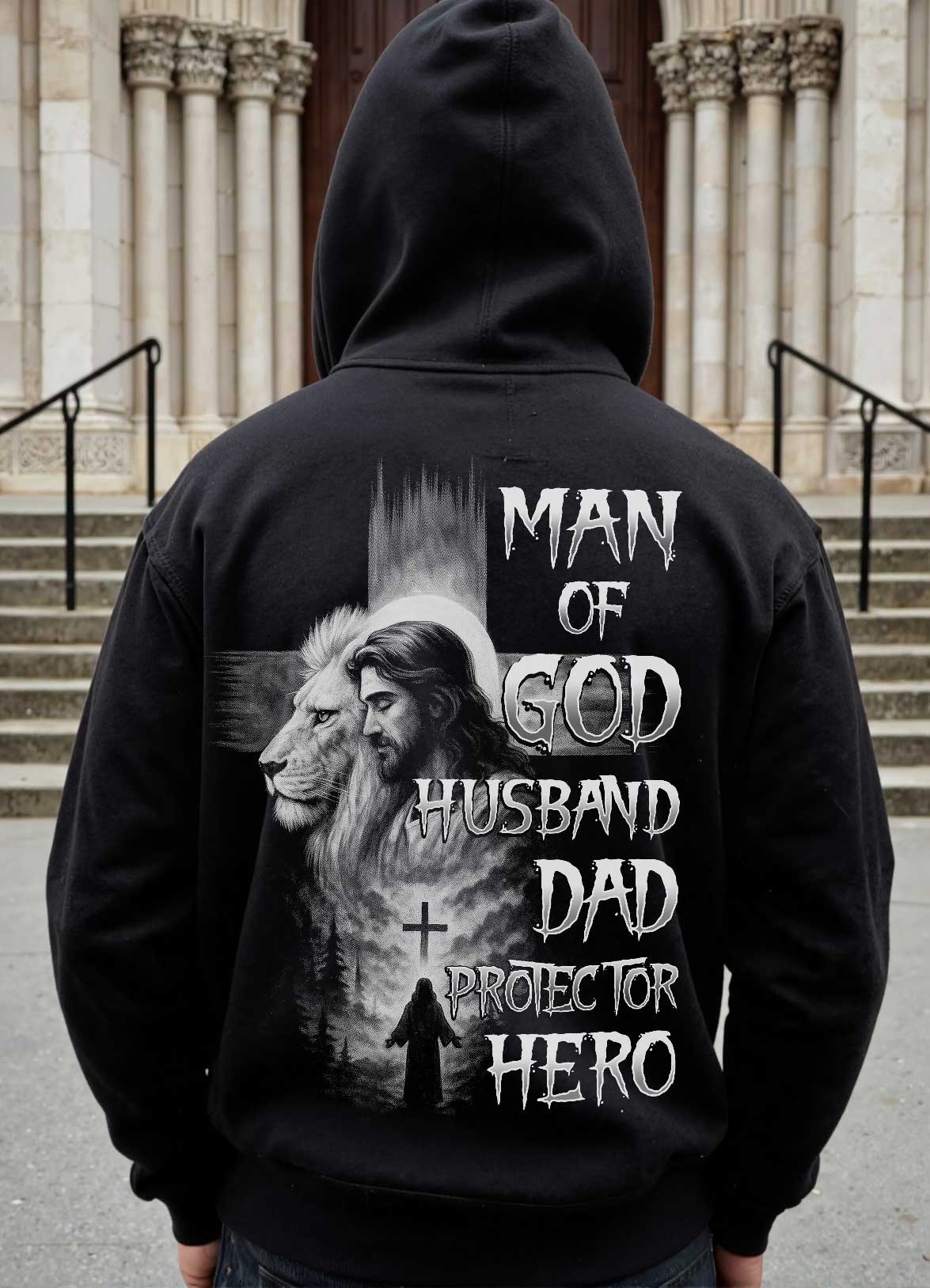 Man Of God Husband Dad Protector Hero T-Shirt