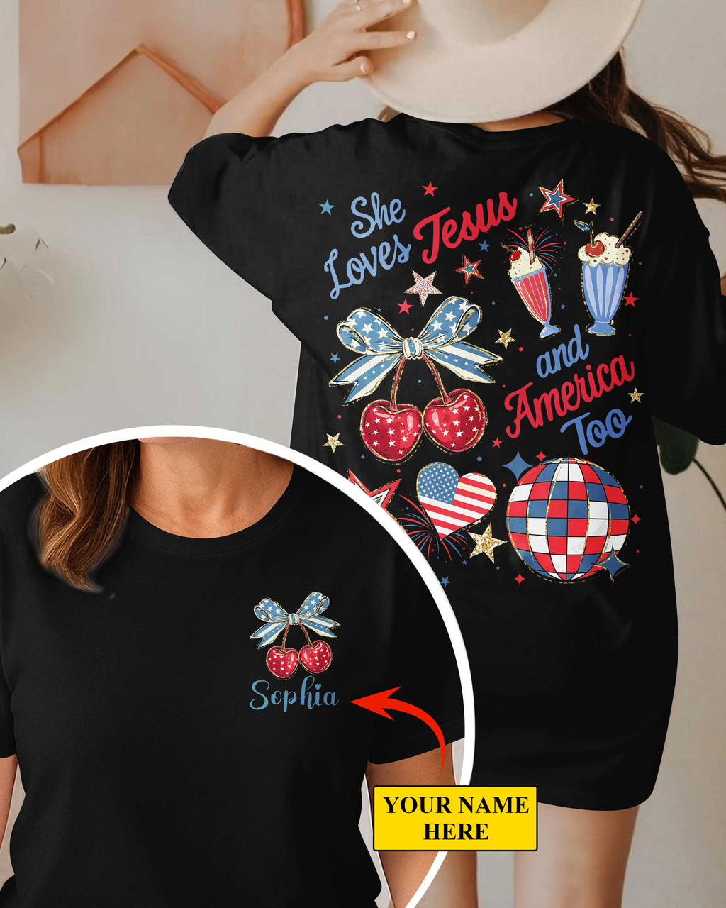 She Loves Jesus And America Too T-Shirt