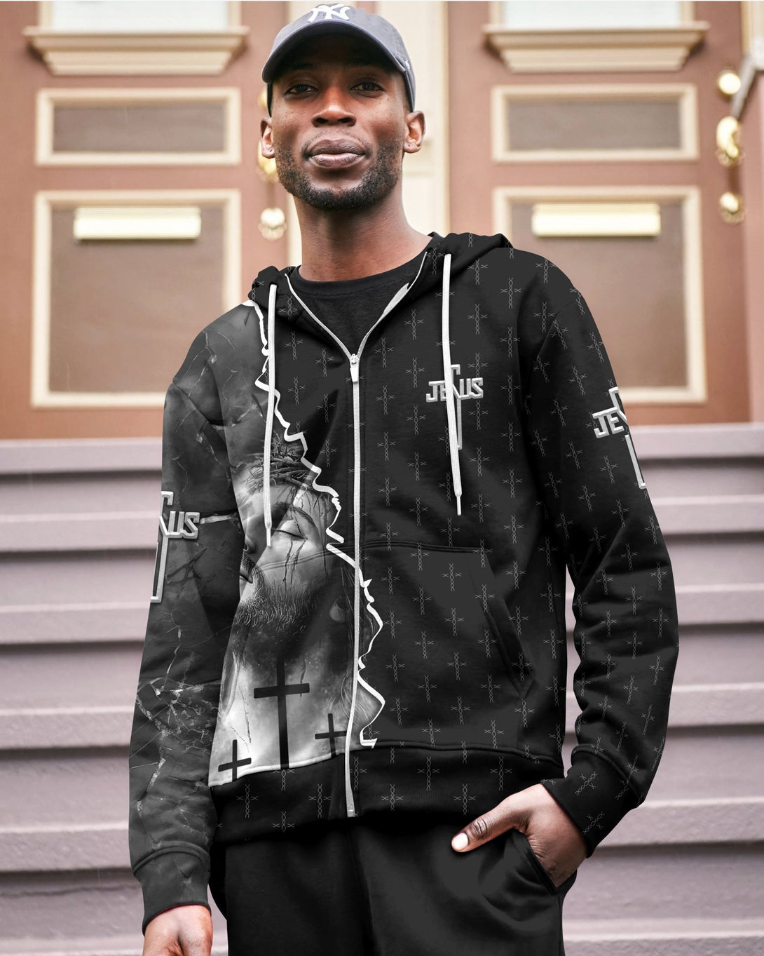 Love Has Conquered The Grave All Over Print Zip Hoodie - Christ Color