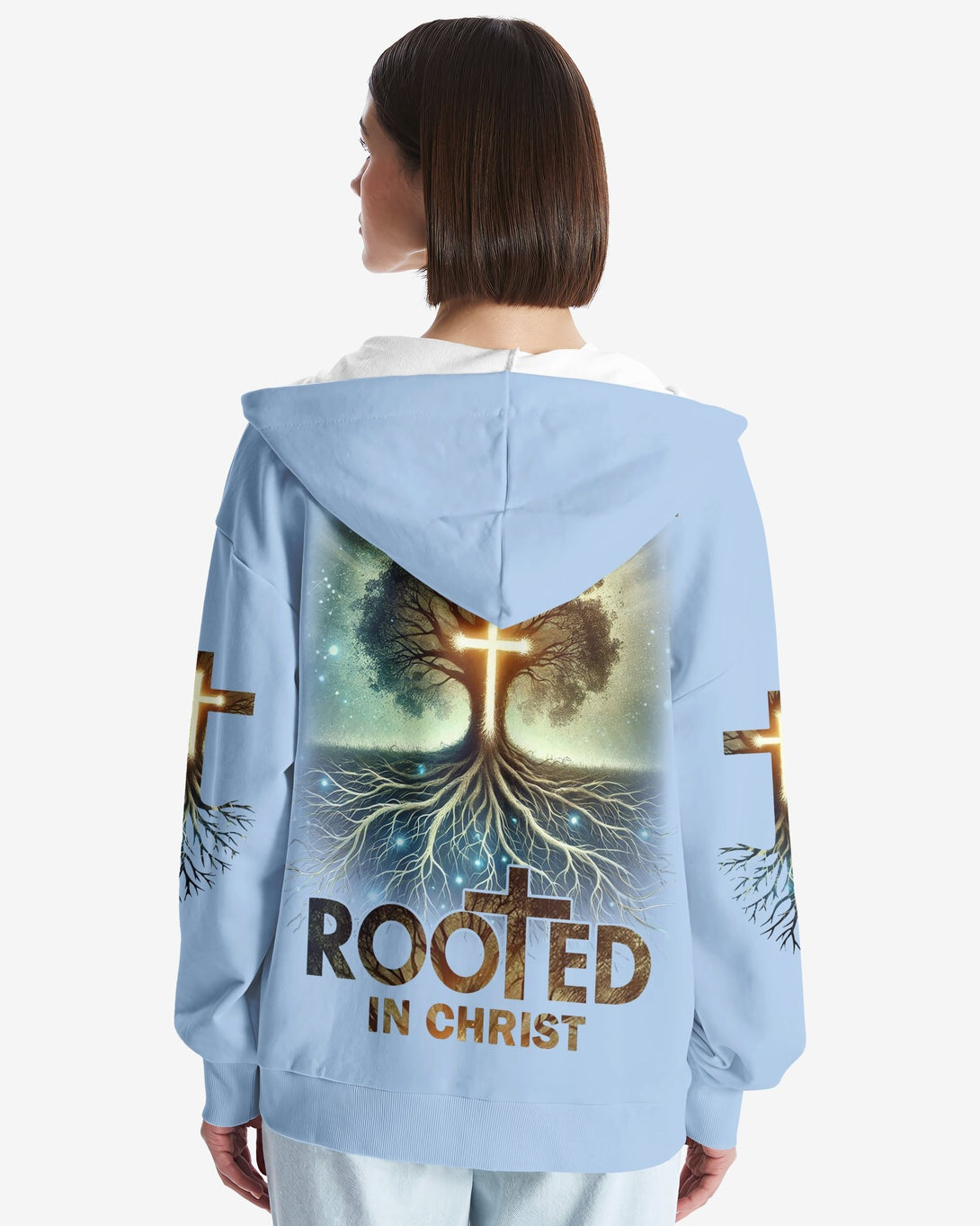 Woman Of Faith Rooted In Christ All Over Print Zip Hoodie - Christ Color