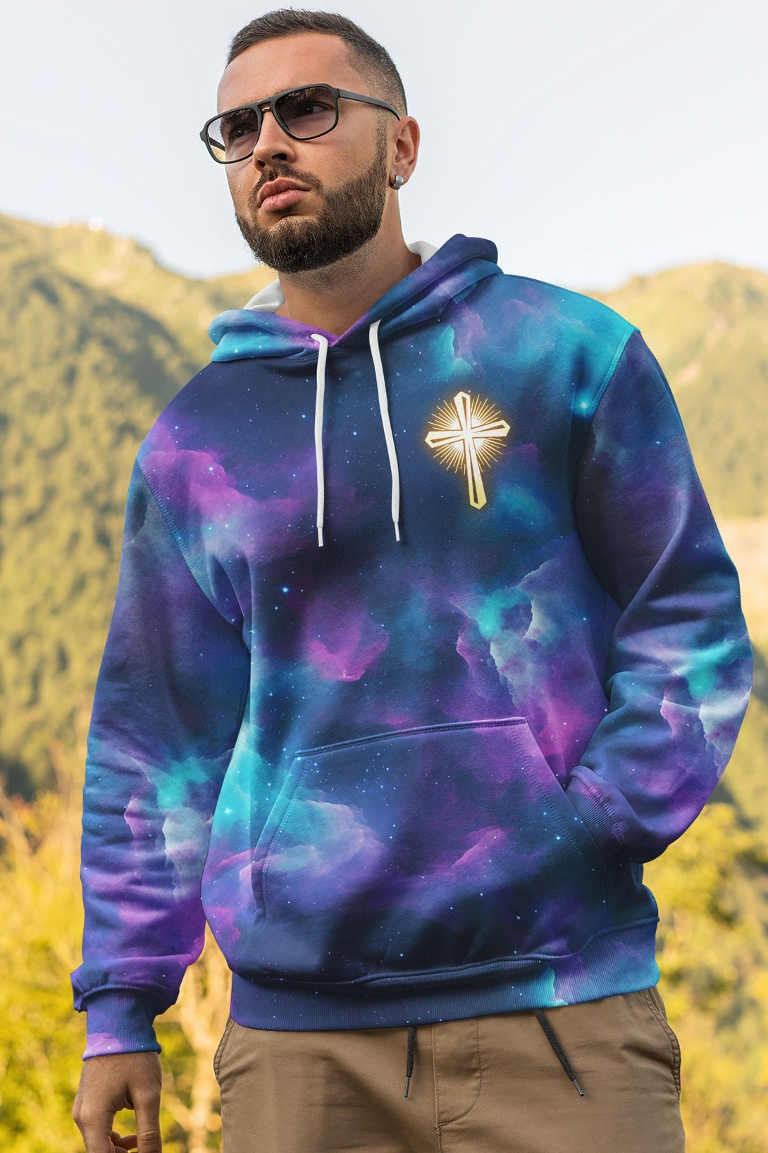 For We Walk By Faith Not By Sight All Over Print Hoodie - Christ Color