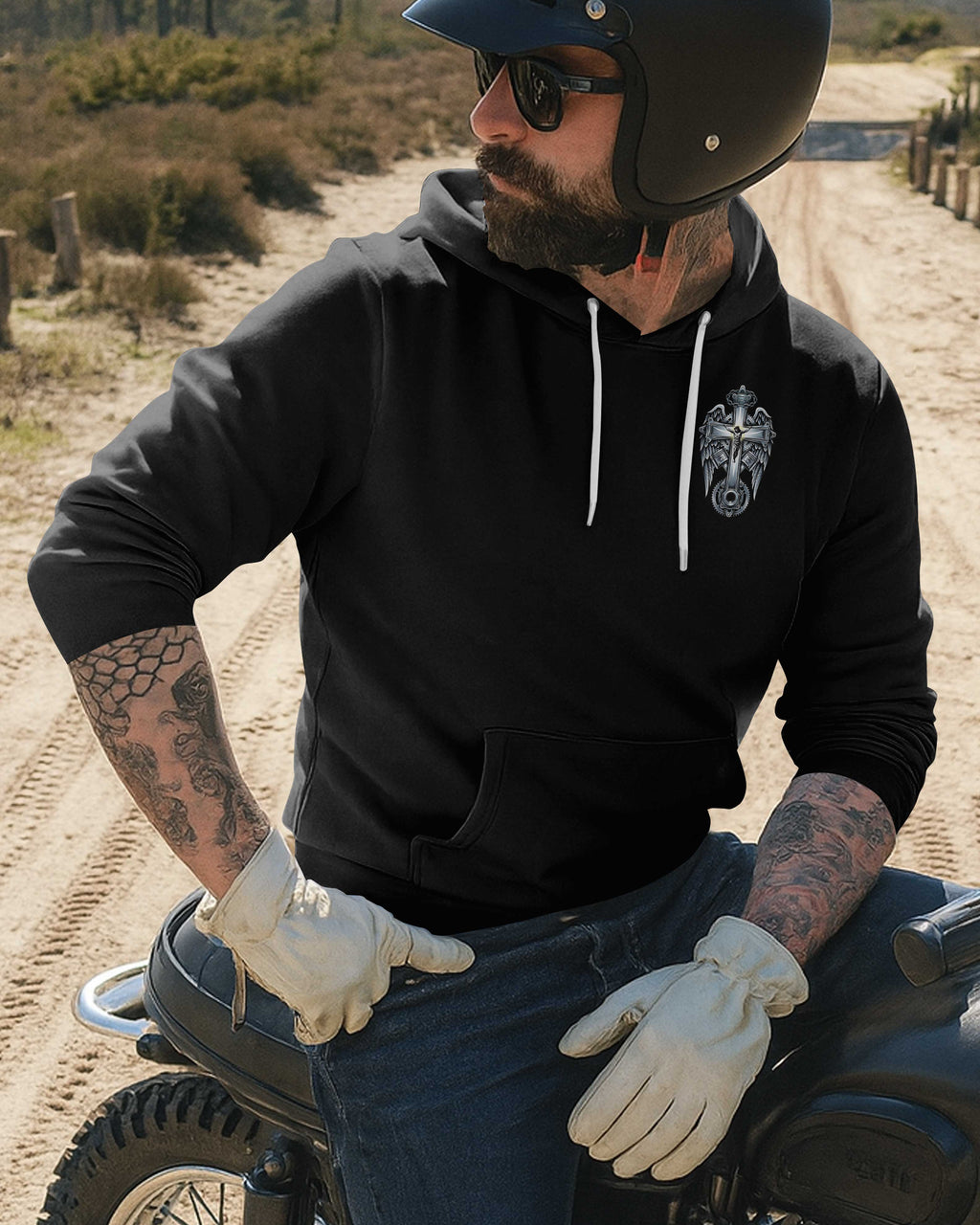 I Am A Simple Man I Like Motorcycles And Believe In Jesus Hoodie