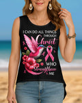 I Can Do All Things Through Christ Crop Out Wrap Back Tank Top