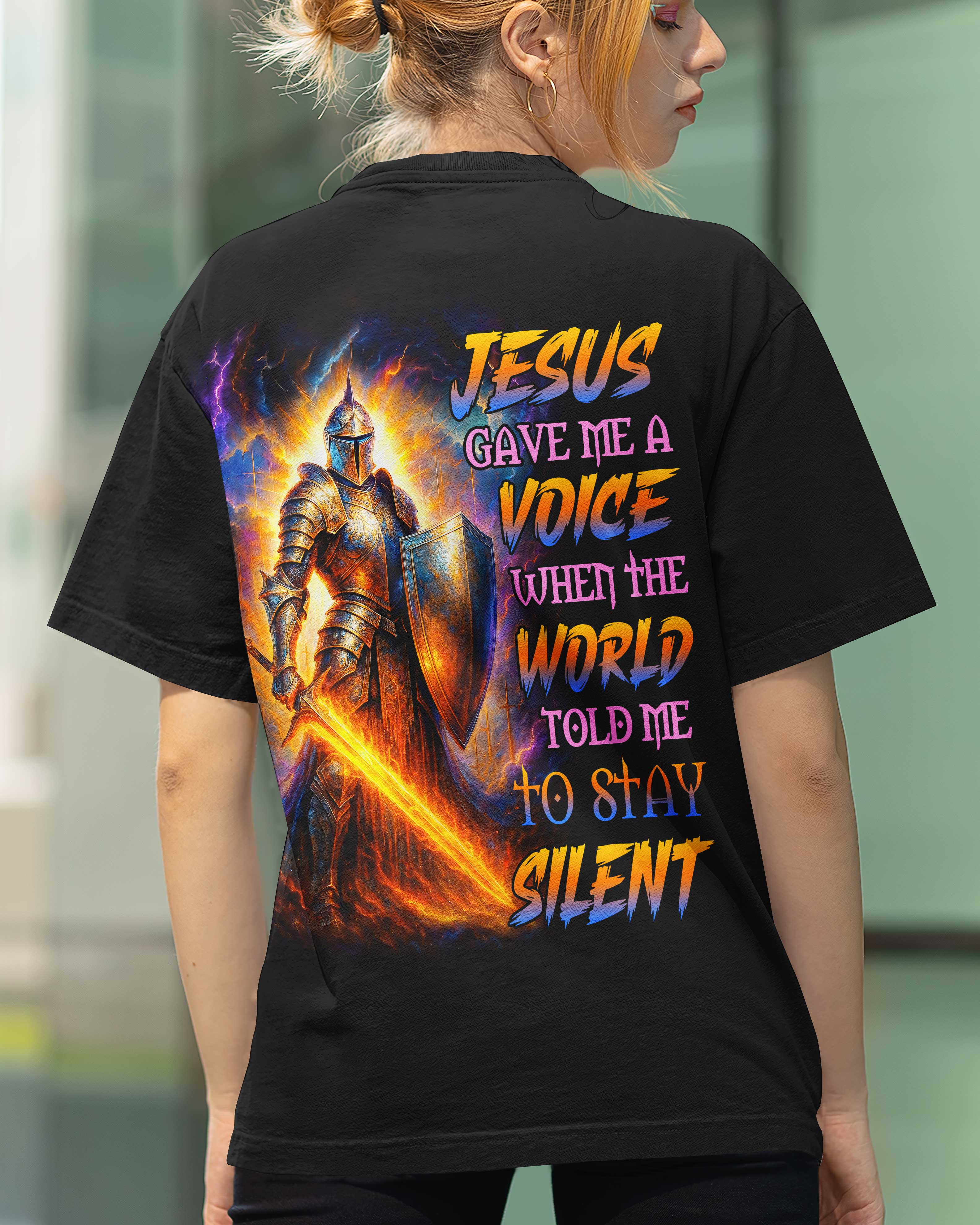 Jesus Gave Me A Voice When The World Told Me To Stay Silent All Over Print T-Shirt