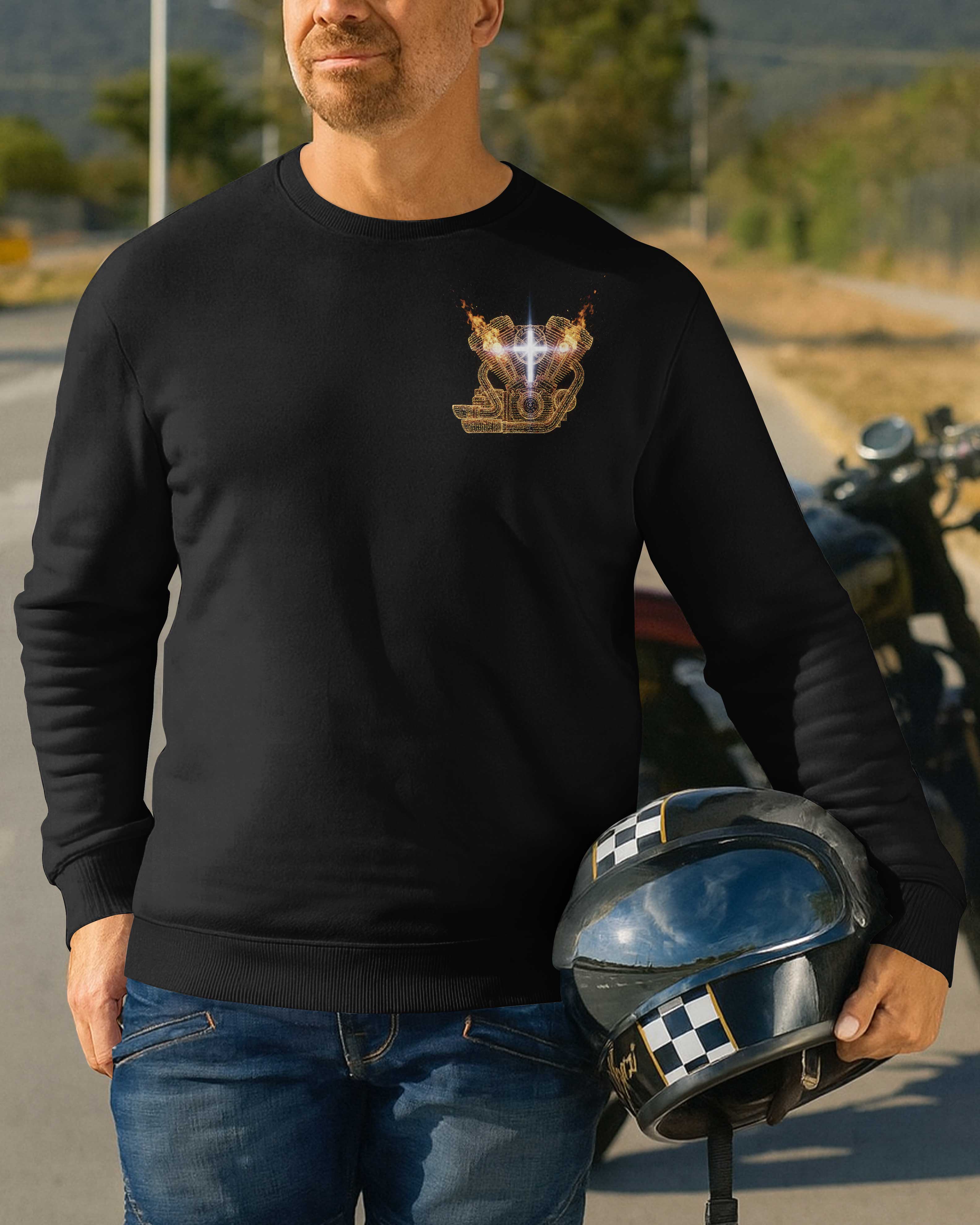 Every Mile I Ride Is A Sermon The Devil Can't Silence All Over Print Sweater