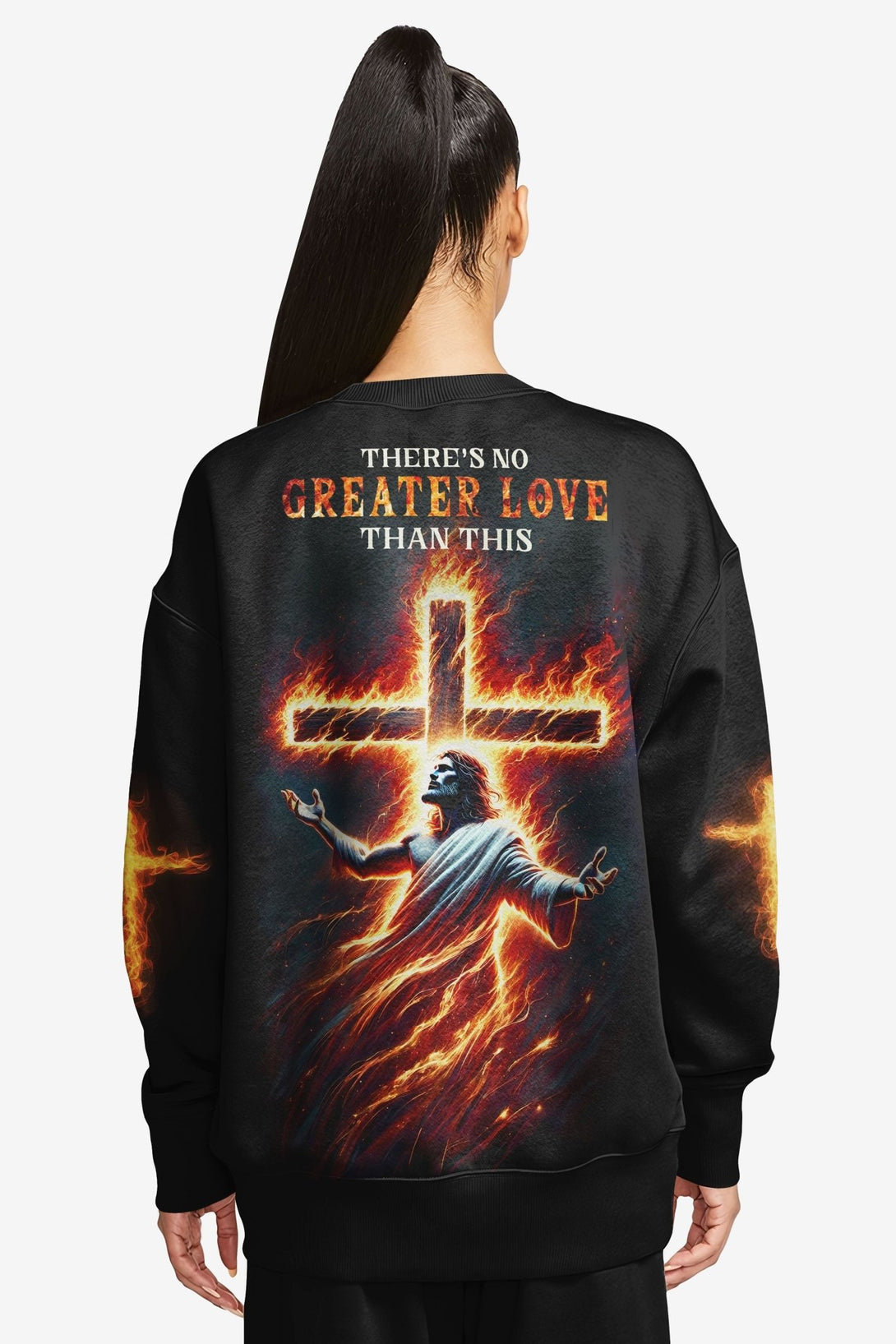 There's No Greater Love Than This All Over Print Sweater - Christ Color