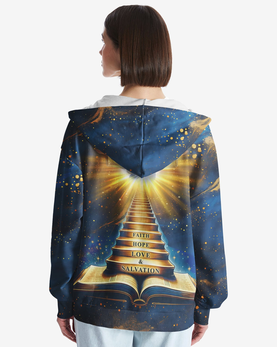 Faith Hope Love & Salvation All Over Print Zip Hoodie - Christ Color