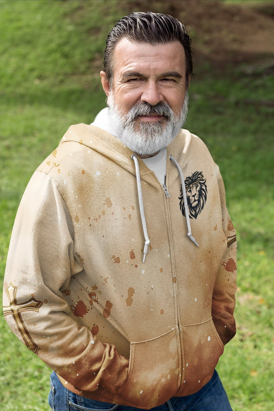 Behold The Lion Of The Tribe Of Judah Has Triumphed All Over Print Zip Hoodie - Christ Color