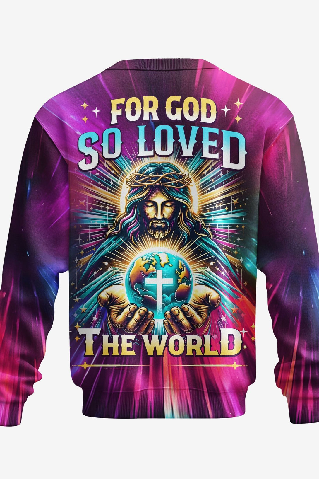 For God So Loved The World All Over Print Sweater - Christ Color