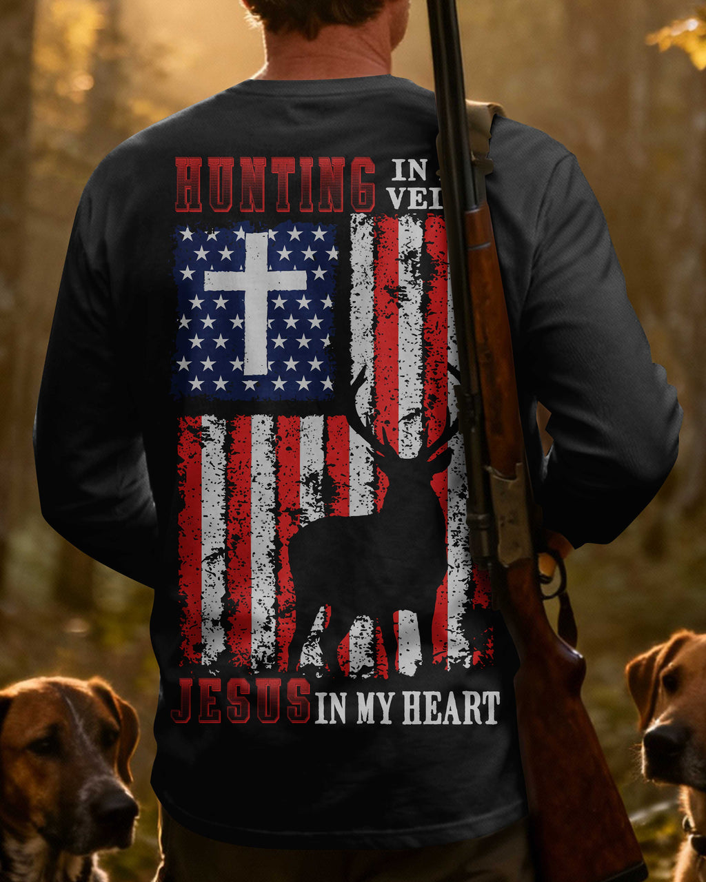 Hunting In My Veins Jesus In My Heart All Over Print Long Sleeves T-Shirt