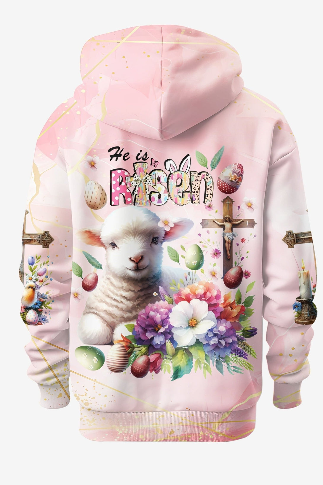 He Is Risen All Over Print Hoodie - Christ Color