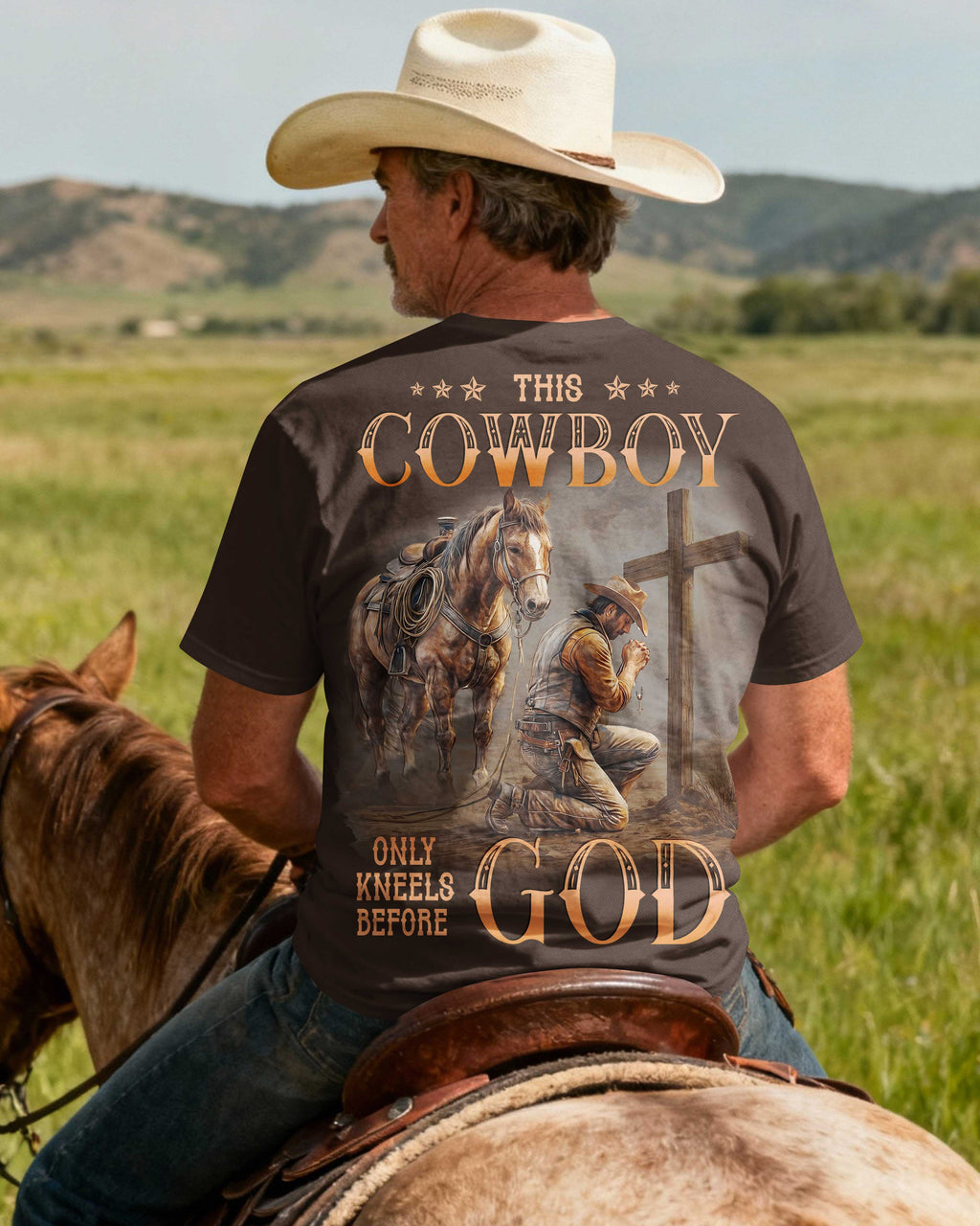 This Cowboy Only Kneels Before God T-Shirt