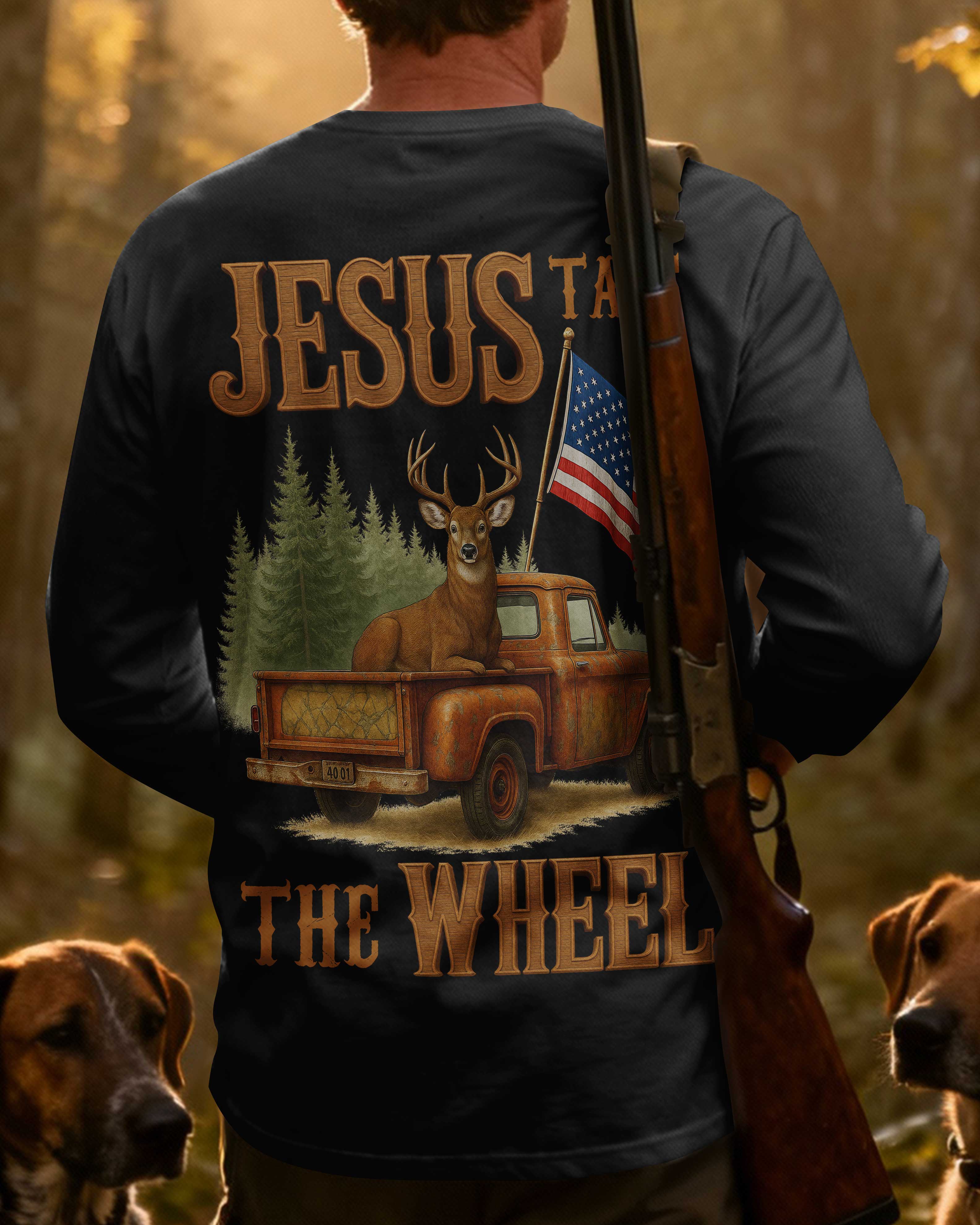 Jesus Take The Wheel All Over Print Long Sleeves T-Shirt