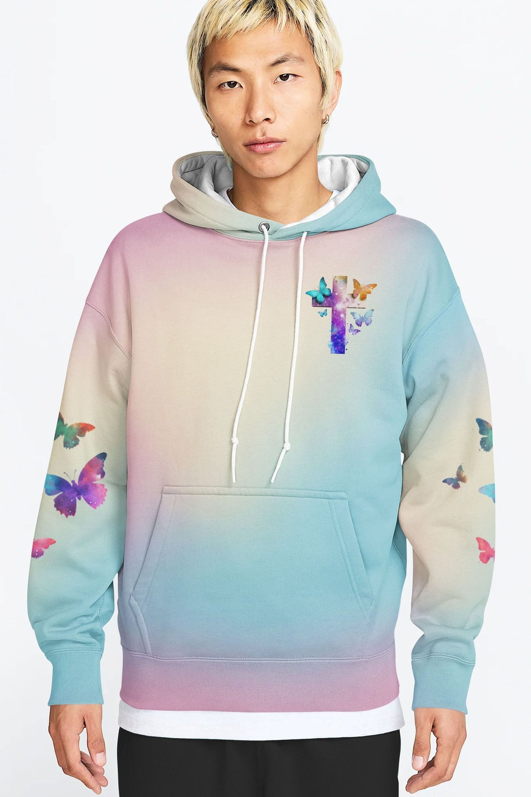 Butterfly Faith Hope Love All Over Print Hoodie - Christ Color