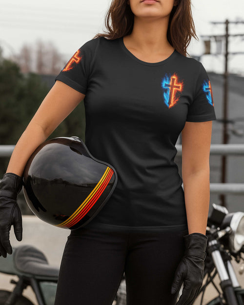He Died For Me I Ride For Him All Over Print T-Shirt