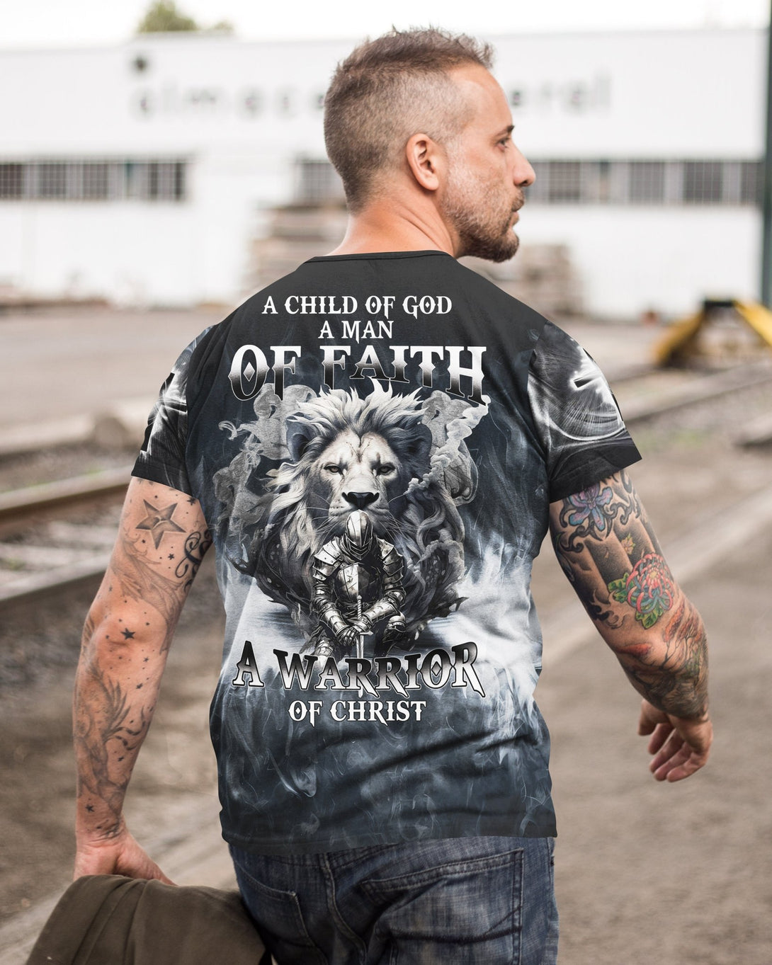 A Child Of God A Man Of Faith All Over Print T-shirt - Christ Color