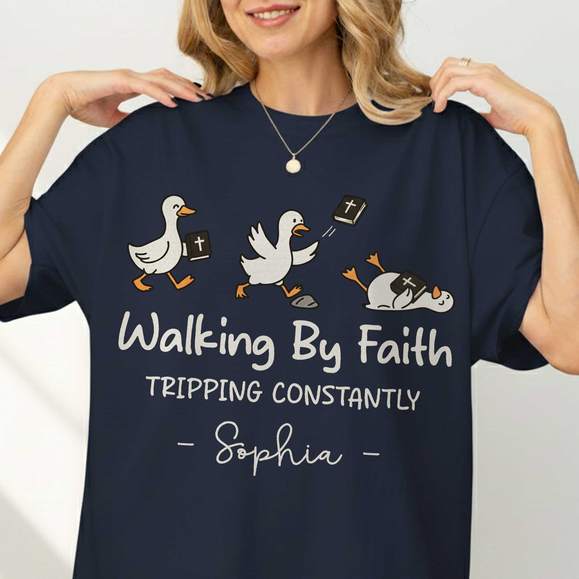Walking By Faith Tripping Constantly Sophia T-Shirt