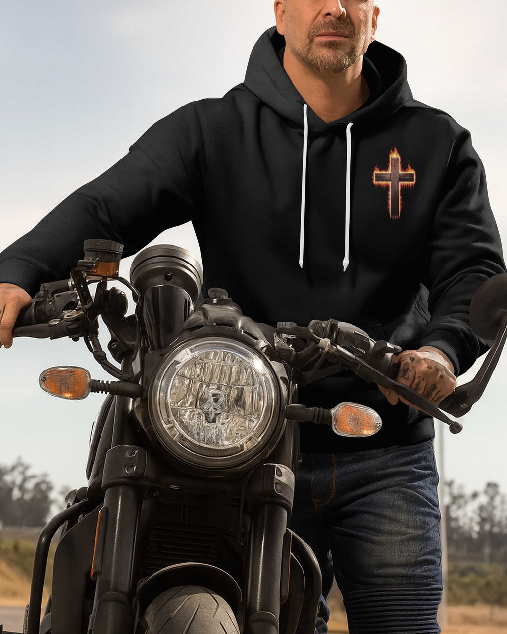 Two Wheels One Cross Endless Grace All Over Print Hoodie