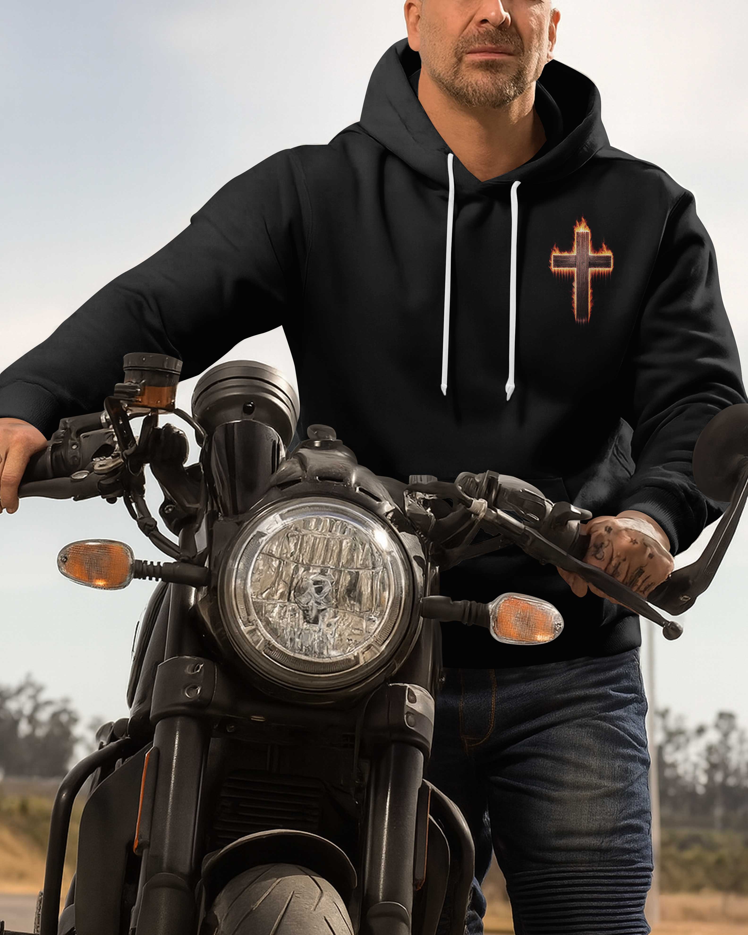 Two Wheels One Cross Endless Grace All Over Print Hoodie