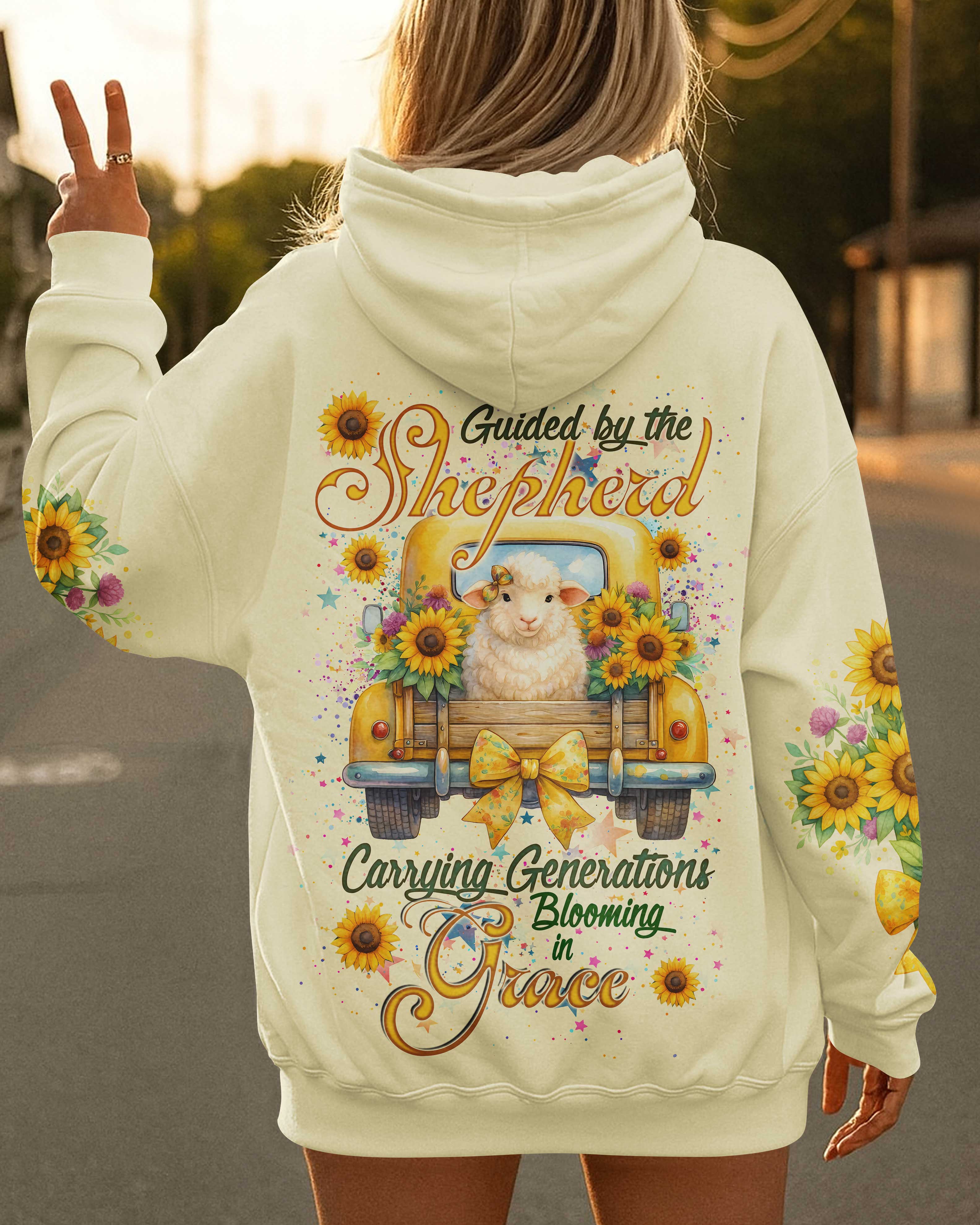Guided By The Shepherd Carrying Generations Blooming In Grace T-Shirts