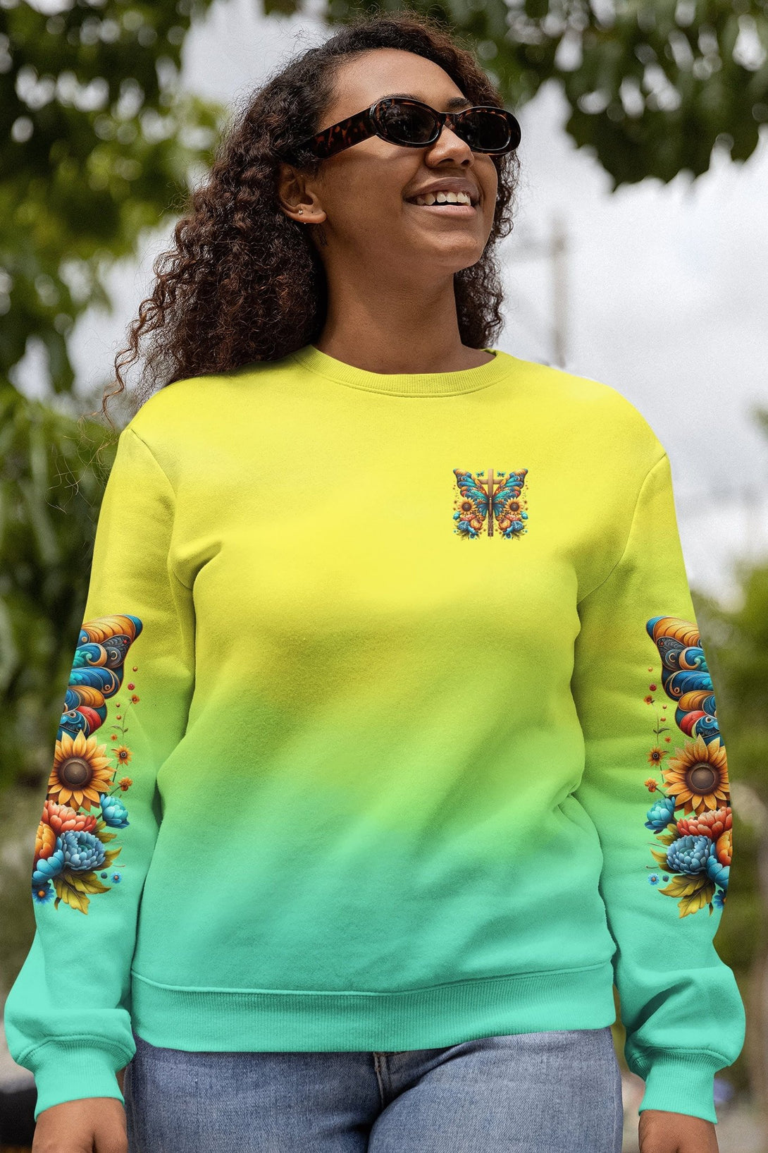 Faith Hope Love All Over Print Sweater - Christ Color