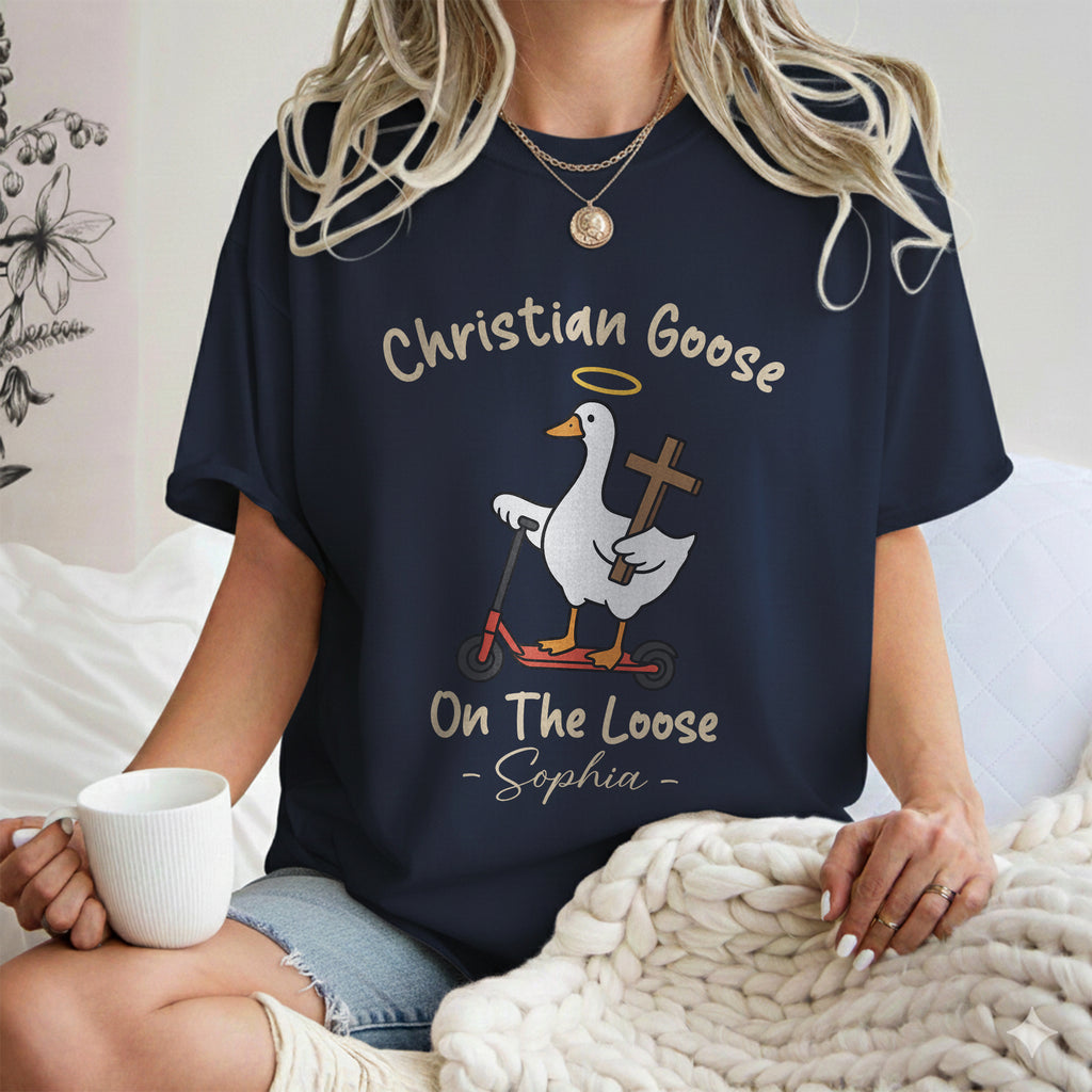 Christian Goose On The Loose Personalized Goose T-Shirt