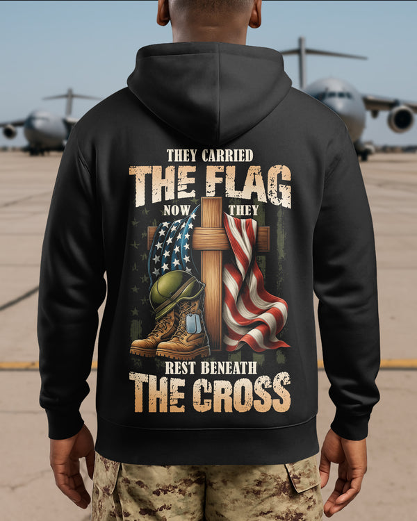 They Carried The Flag Now They Rest Beneath The Cross Hoodie
