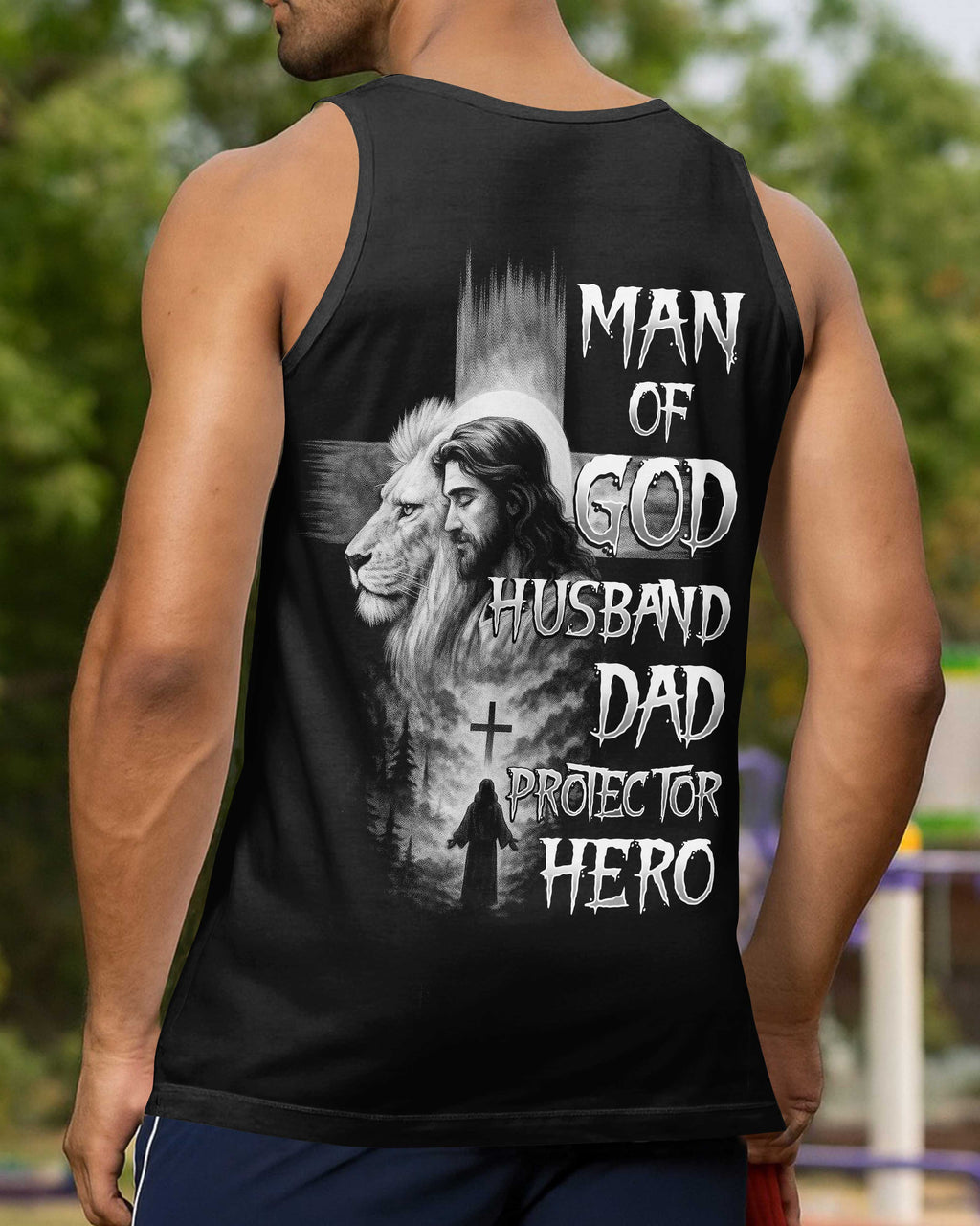 Man Of God Husband Dad Protector Hero T-Shirt