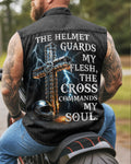The Helmet Guards My Flesh Sleevesless Denim T-Shirt