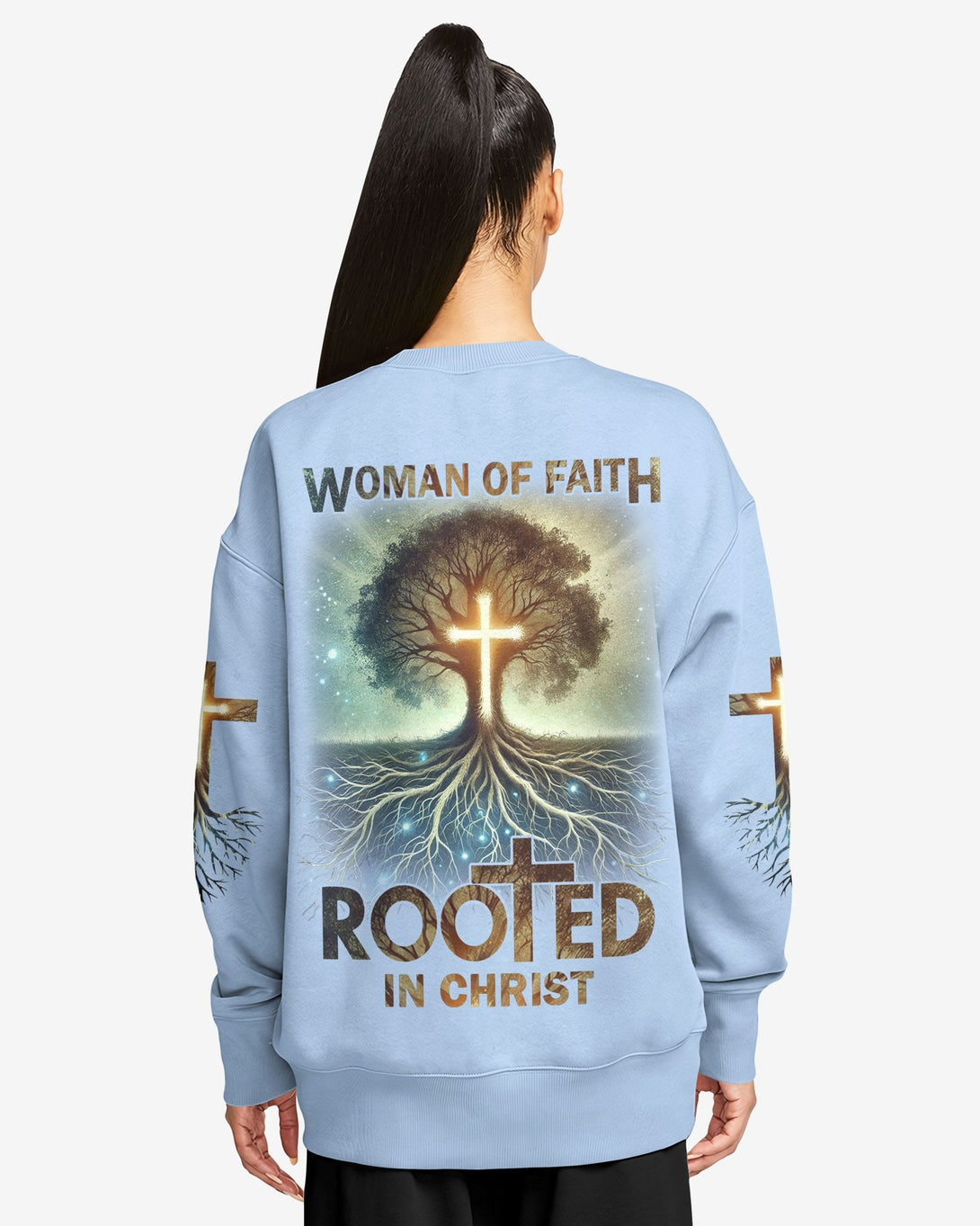 Woman Of Faith Rooted In Christ All Over Print Sweater - Christ Color