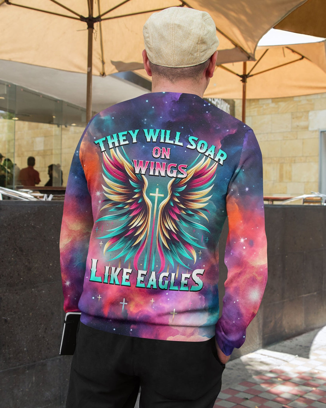 They Will Soar On Wings Like Eagles All Over Print Sweater - Christ Color