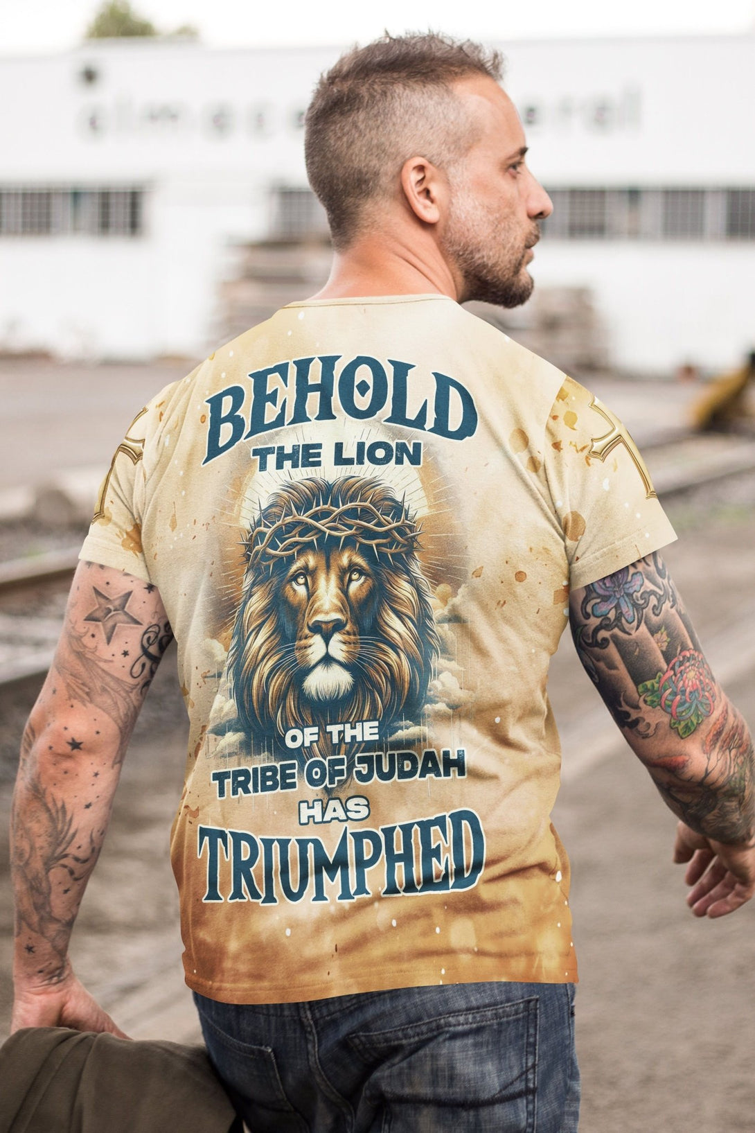 Behold The Lion Of The Tribe Of Judah Has Triumphed All Over Print T-shirt - Christ Color