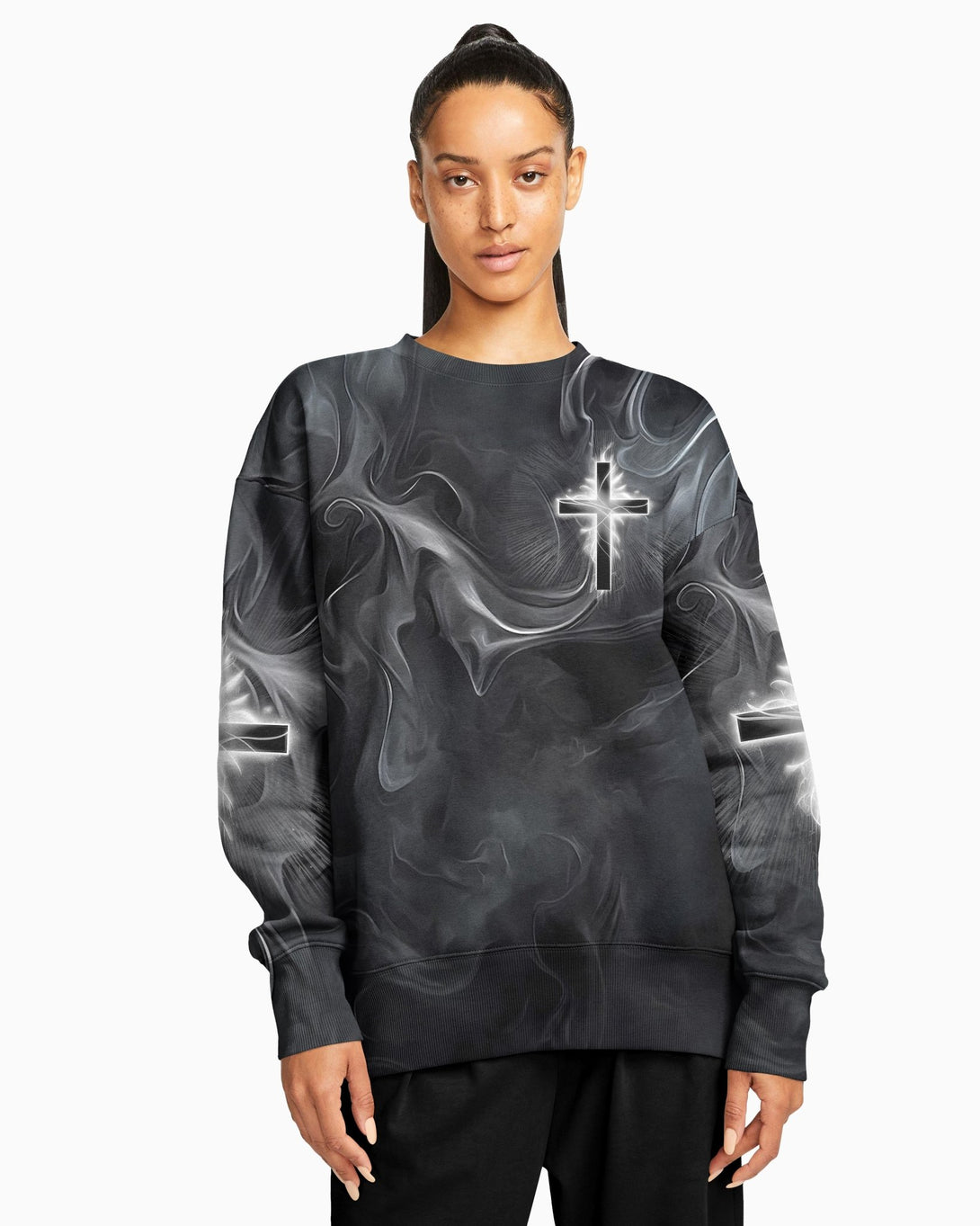 A Child Of God A Man Of Faith All Over Print Sweater - Christ Color