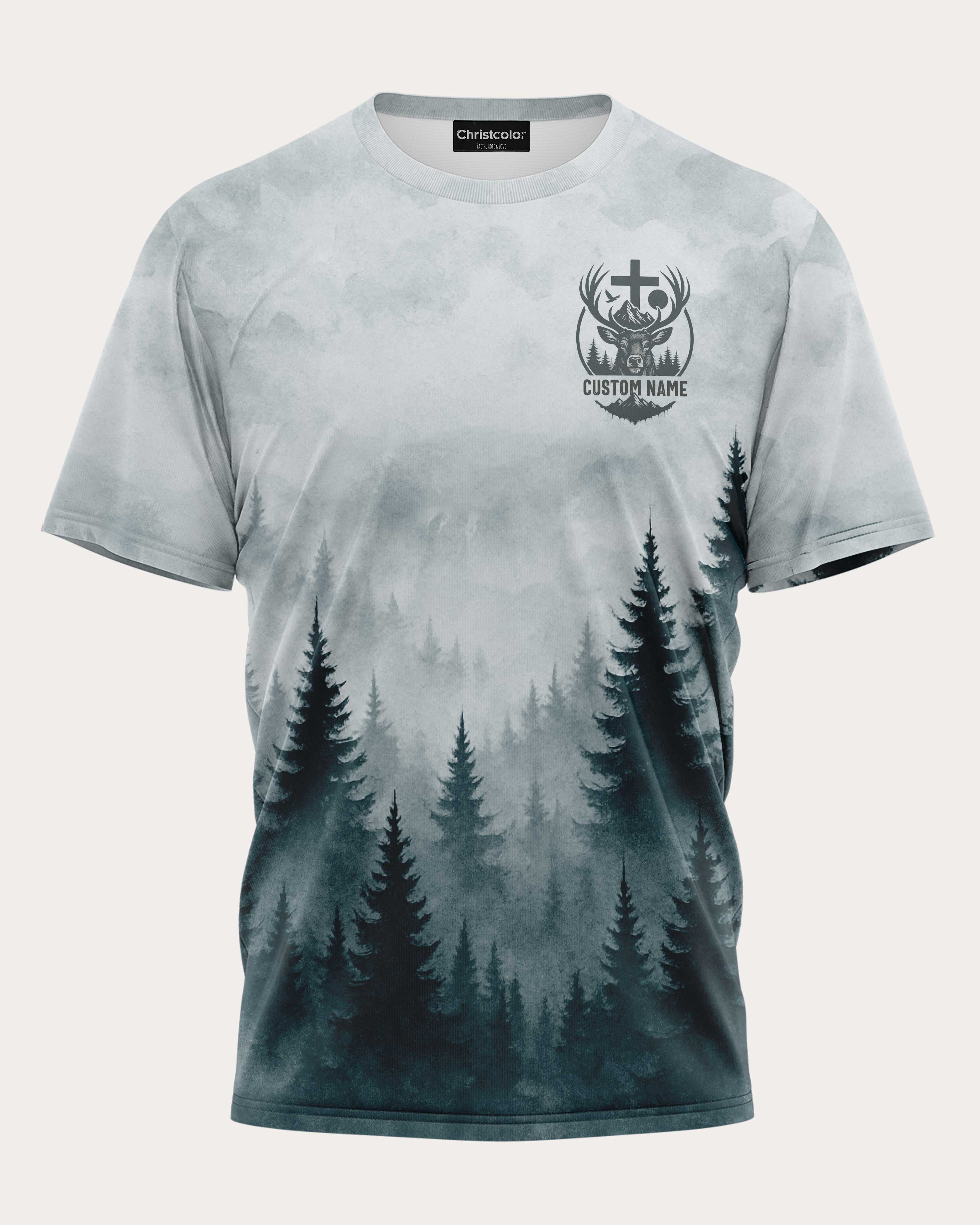 In the Woods I Hunt In the Cross I Trust Custom Name Custom Name T-Shirt