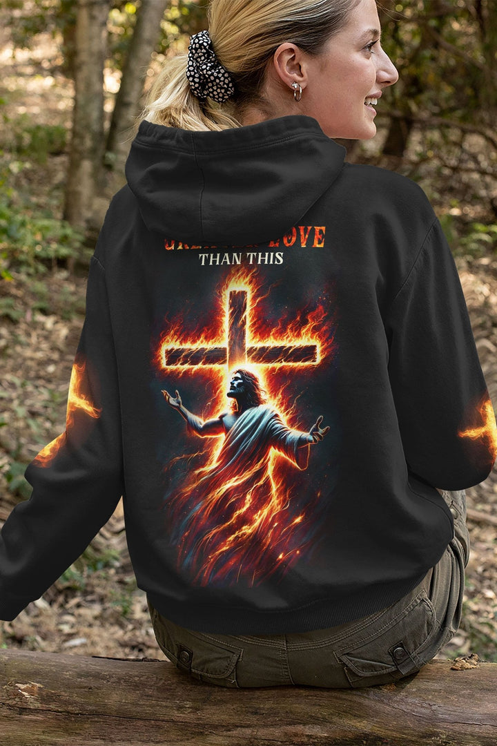 There's No Greater Love Than This All Over Print Hoodie - Christ Color