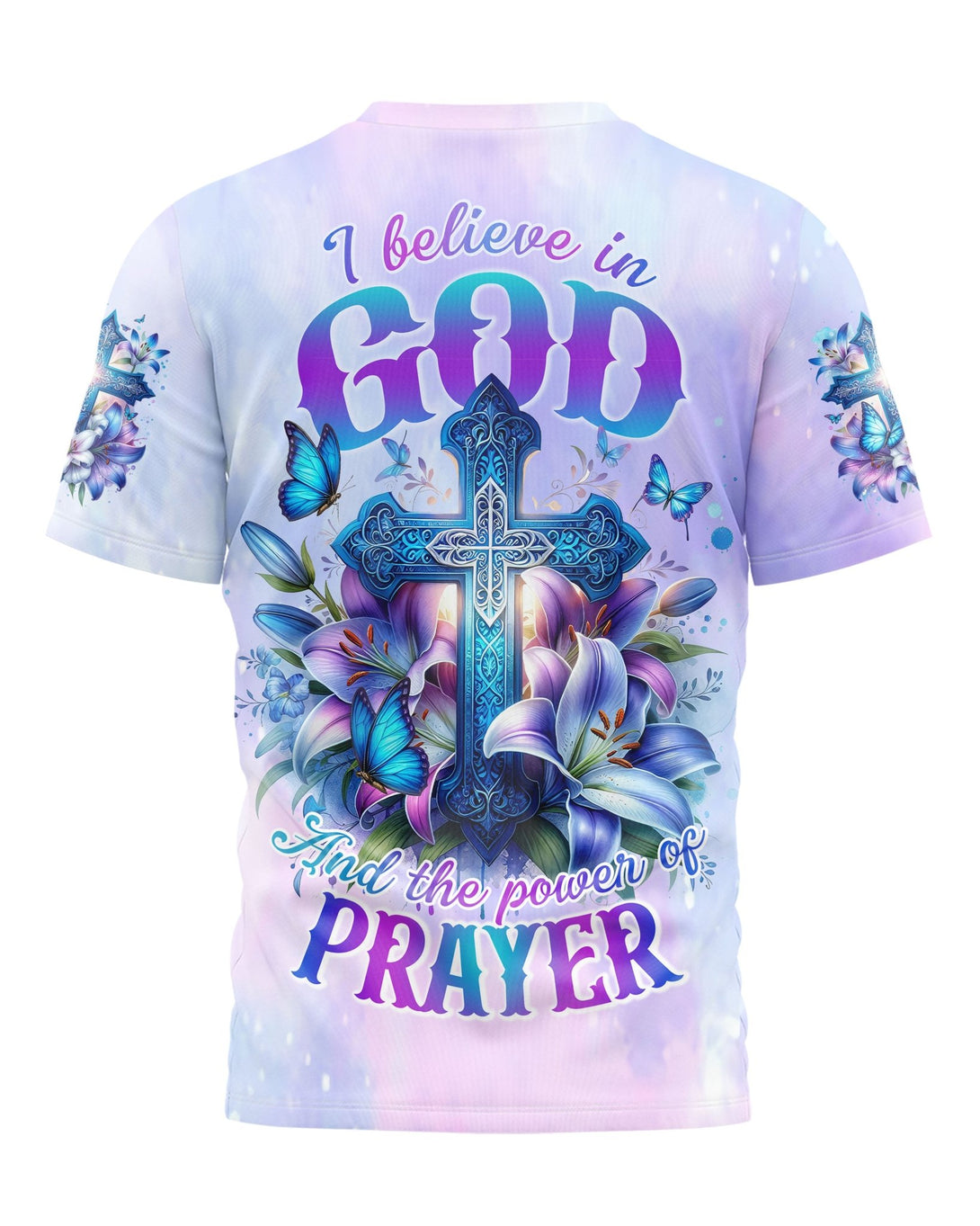 In God And The Power Of Prayer All Over Print T-shirt - Christ Color