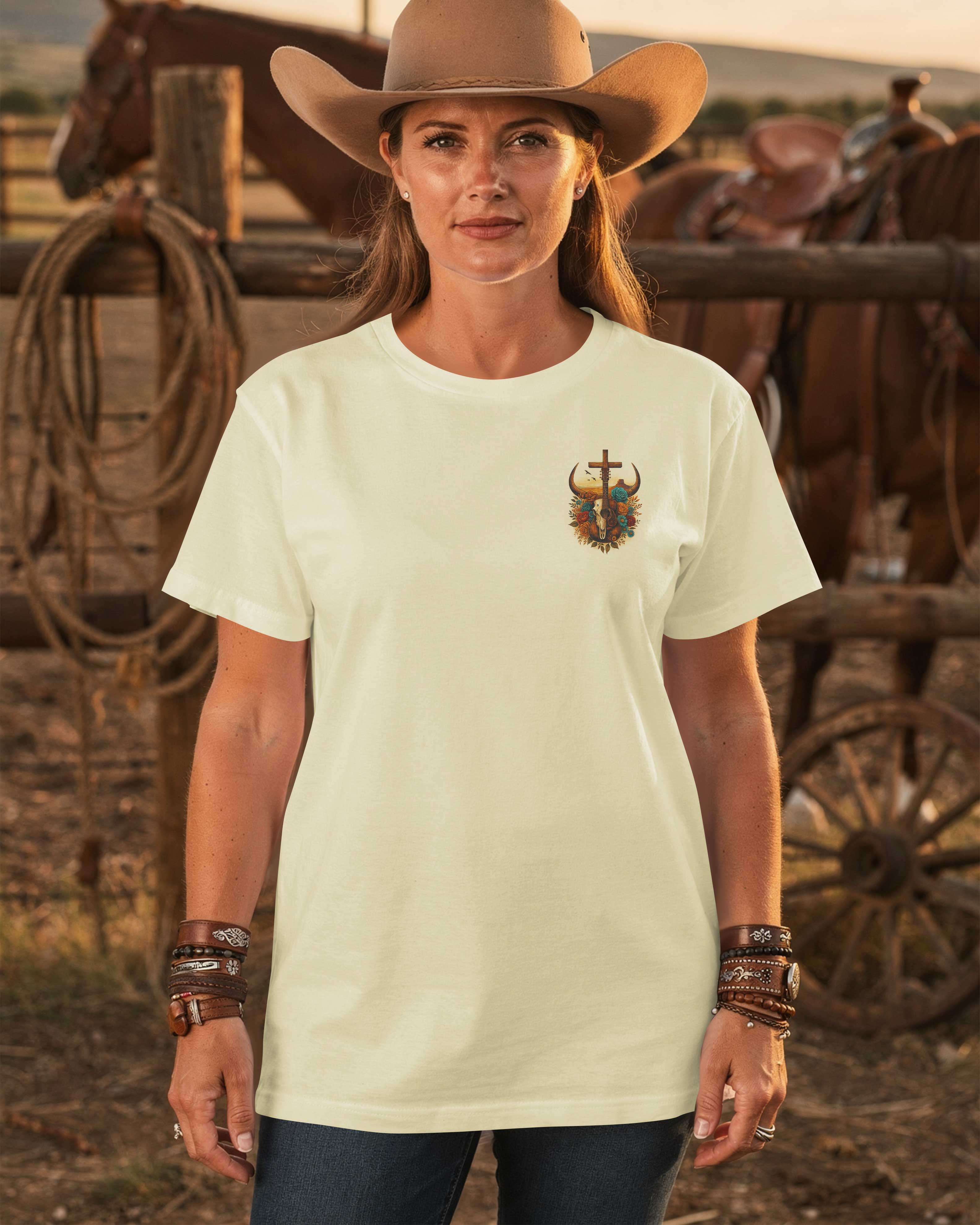 Rooted In Faith This Cowgirl Live Wild By His Grace T-Shirt