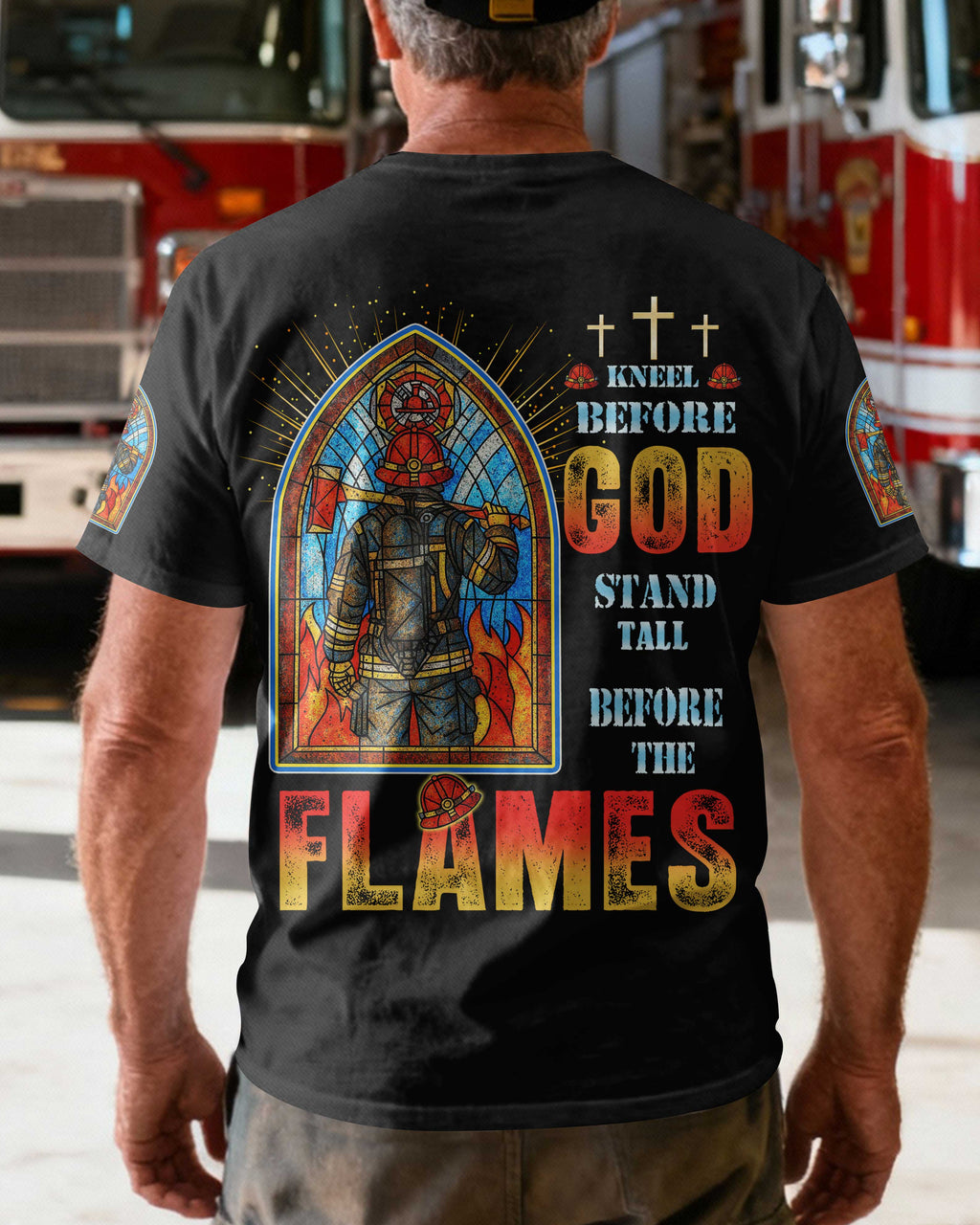 Kneel Before God Stand Tall Before The Flames T-Shirt