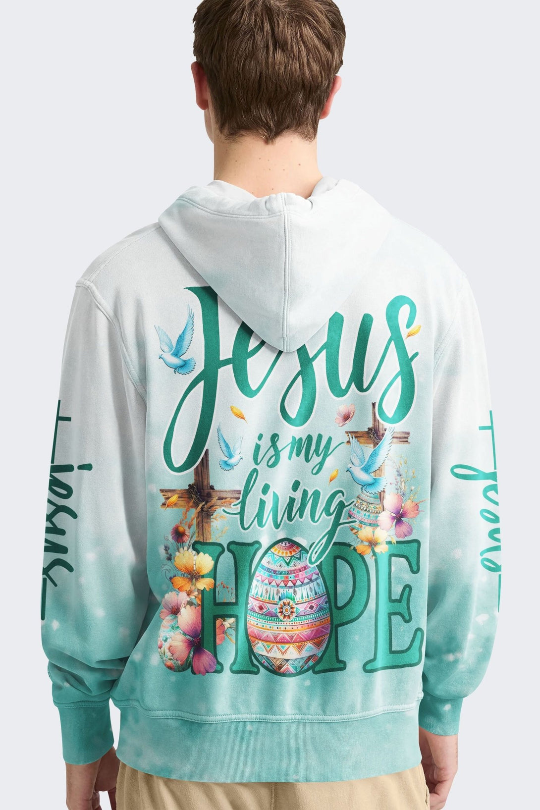 Jesus Is My Living Hope All Over Print Hoodie - Christ Color