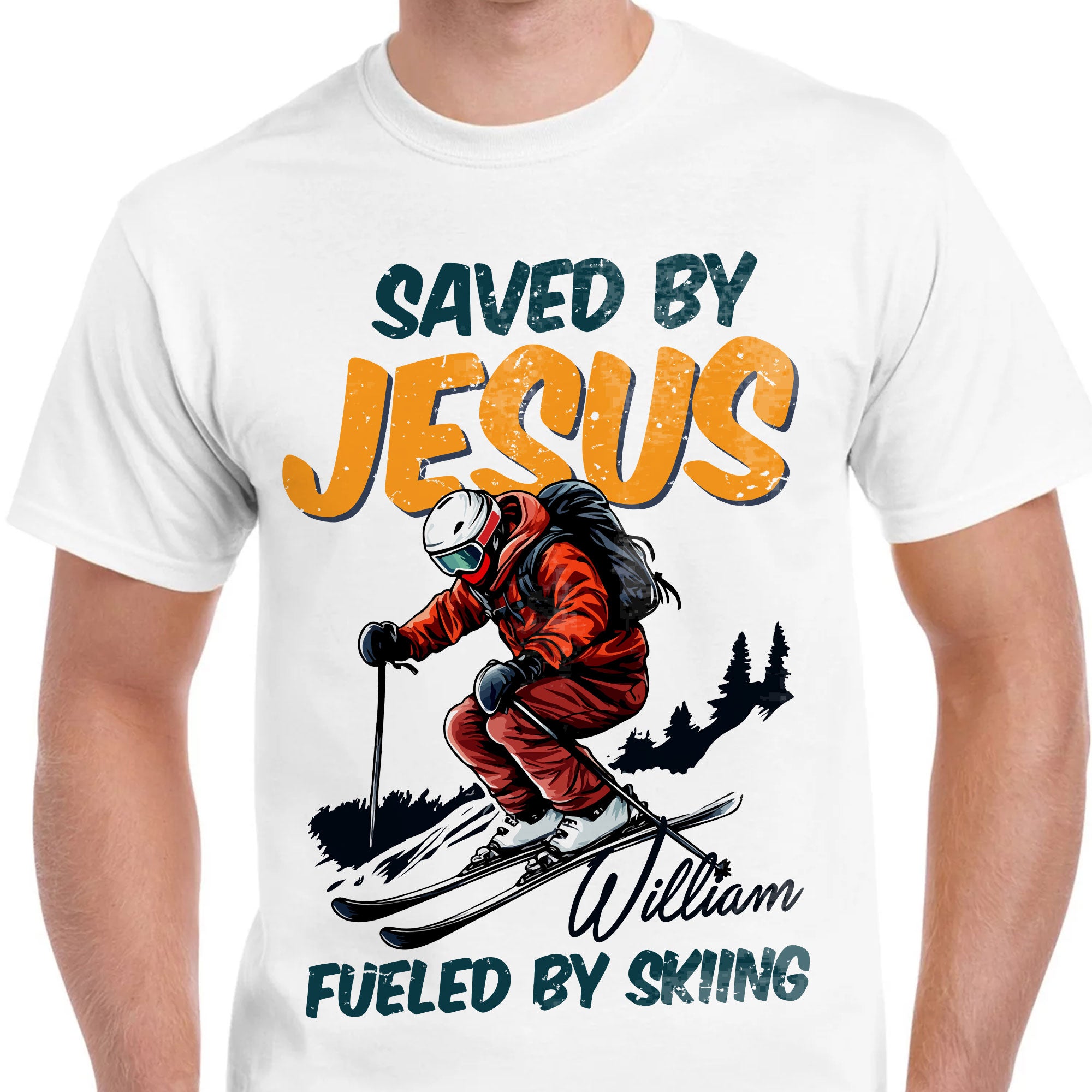 Saved By Jesus Fueled By Skiing T-Shirt