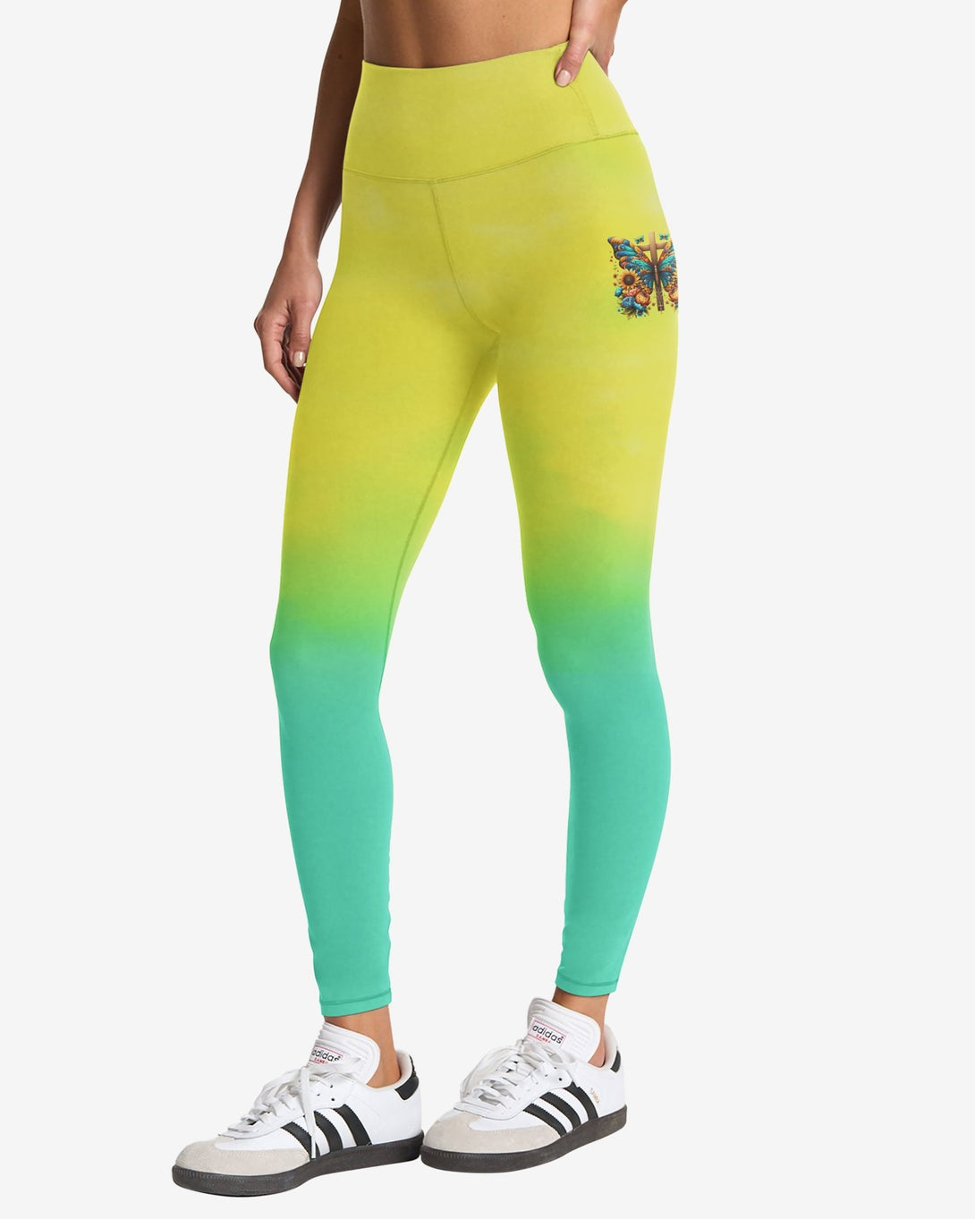 Faith Hope Love All Over Print Leggings - Christ Color