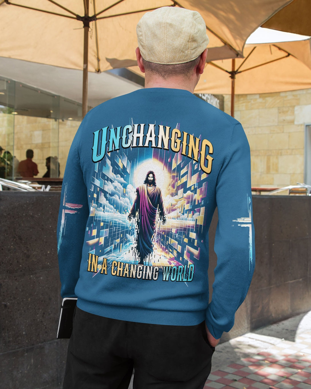 Unchanging In A Changing World All Over Print Sweater - Christ Color