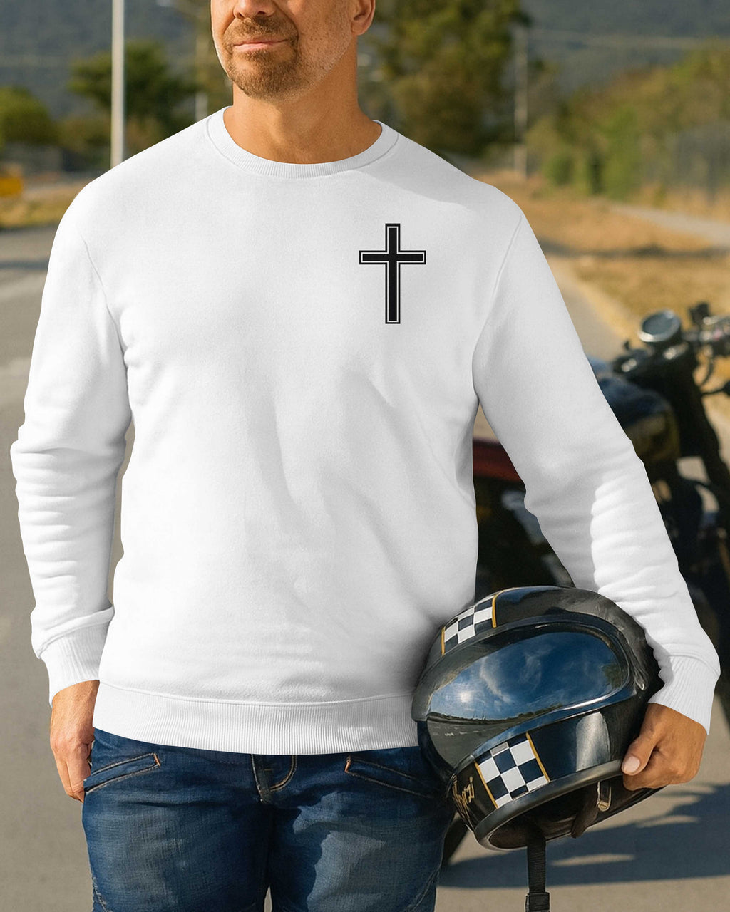 My Faith Is Louder Than My Exhaust All Over Print Sweater