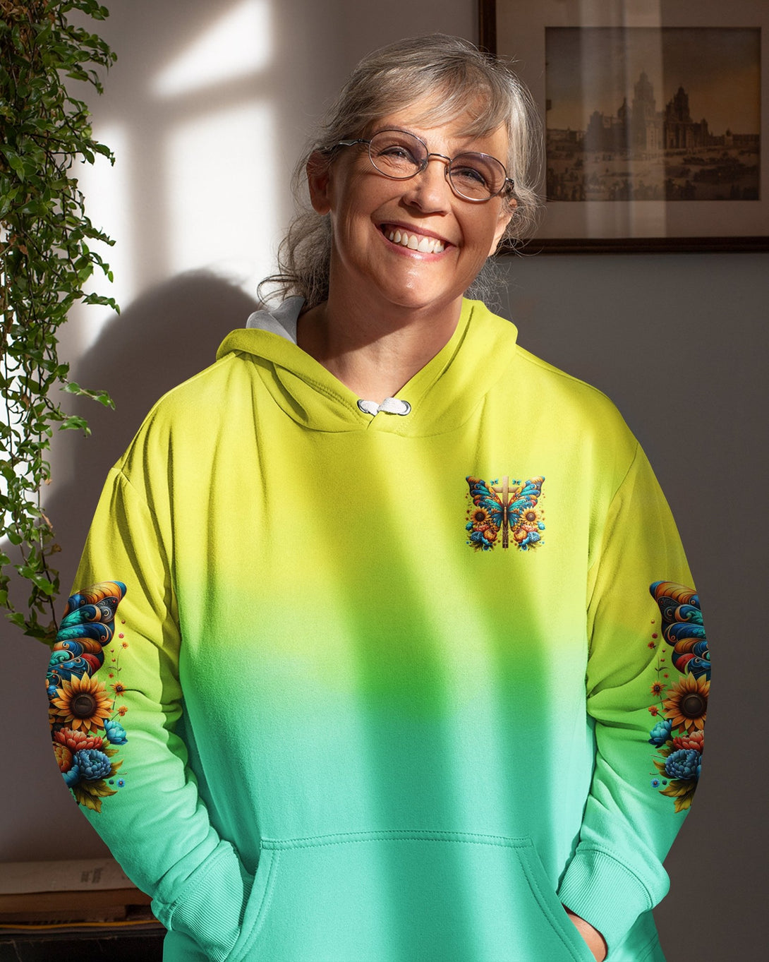 Faith Hope Love All Over Print Hoodie - Christ Color