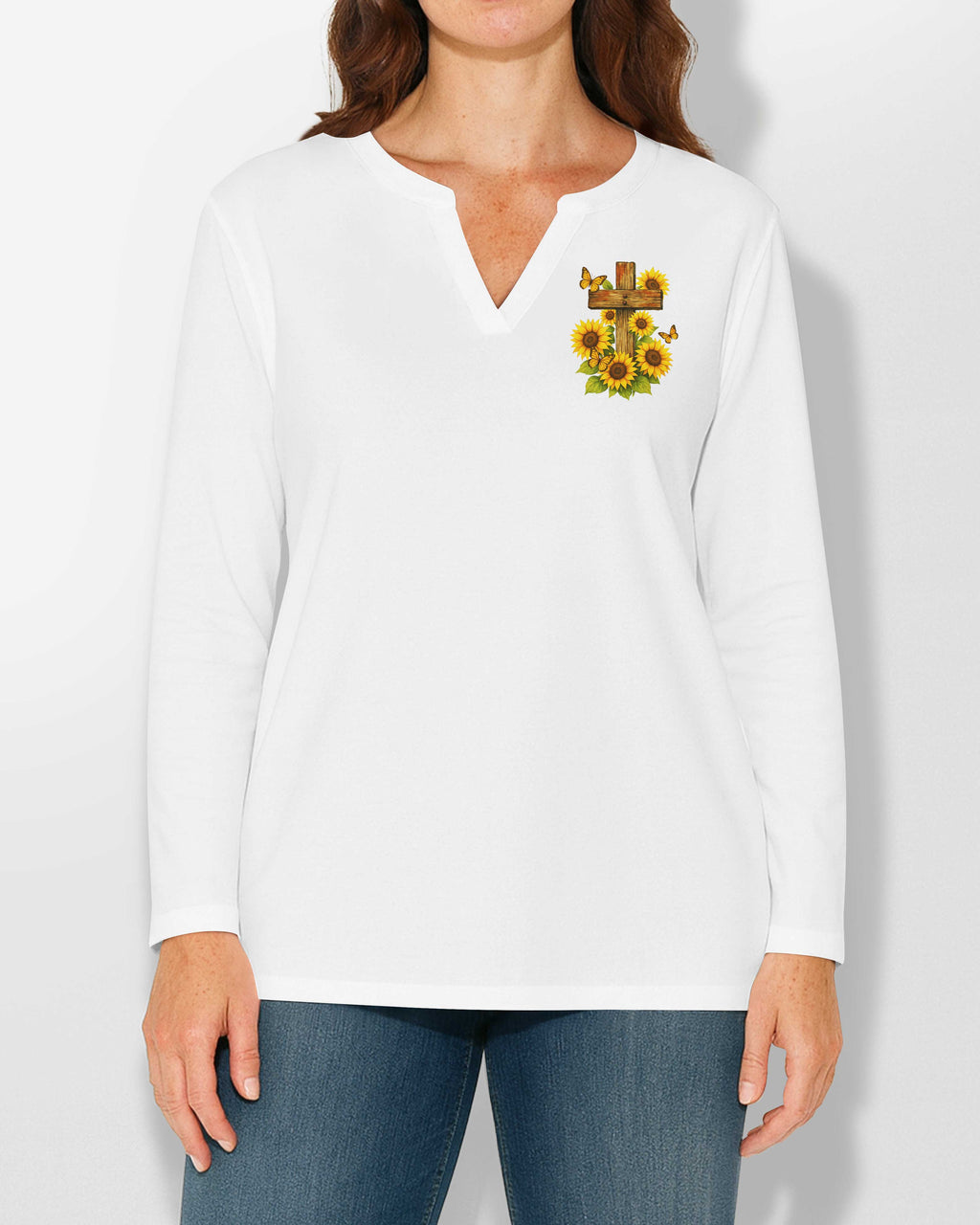 Jesus Take The Wheel All Over Print V-neck Long Sleeves Shirt
