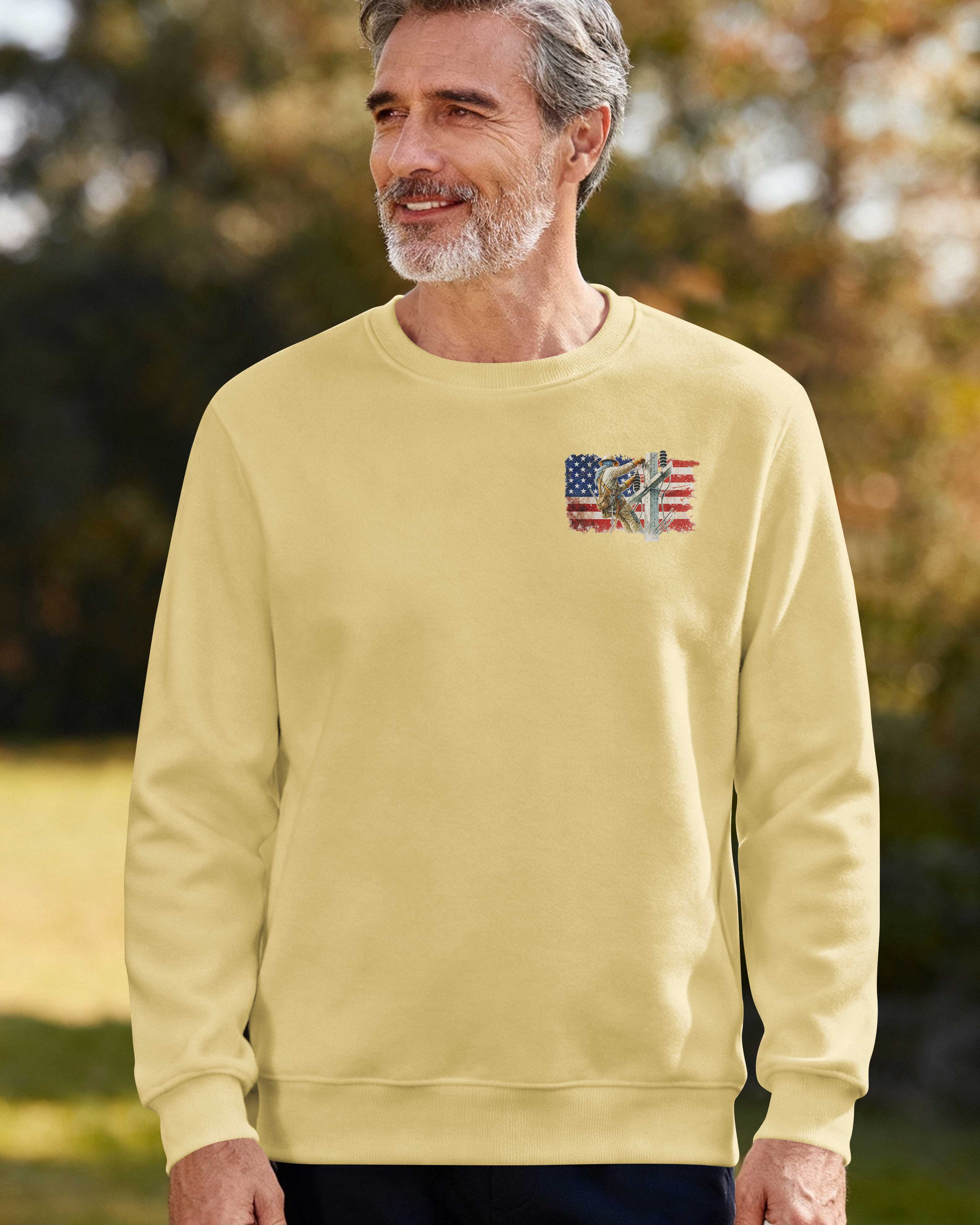 Retired Lineman Built By Grit Blessed By God Sweater