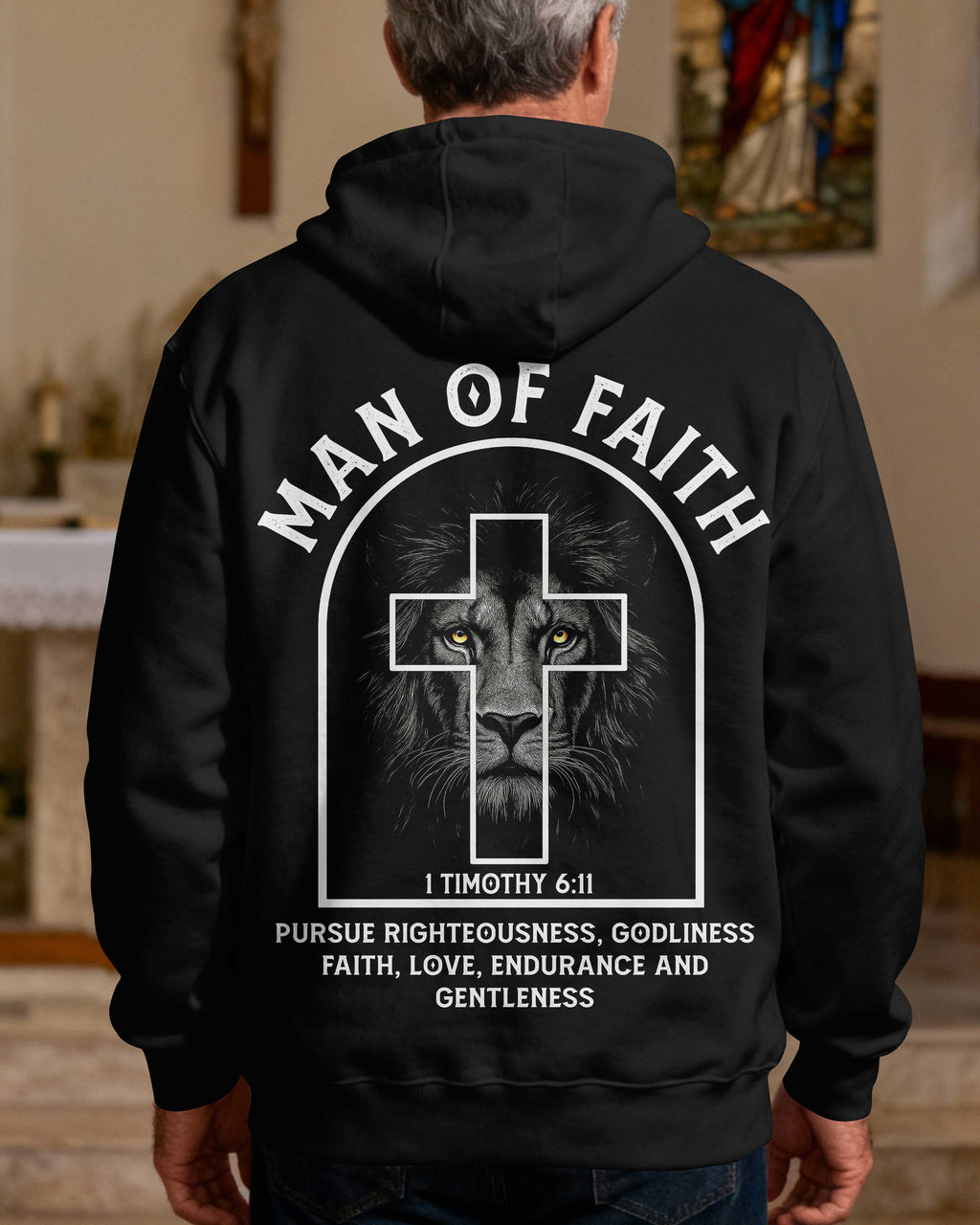 Man Of Faith Pursue Righteousness Godliness Faith Love Endurance And Gentleness Hoodie