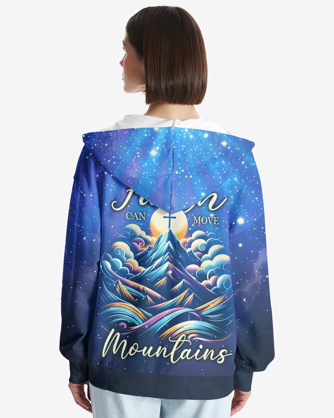 Faith Can Move Mountains All Over Print Zip Hoodie - Christ Color