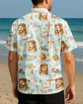 Jesus Christ Watercolor Pattern All Over Print Hawaiian T-Shirt